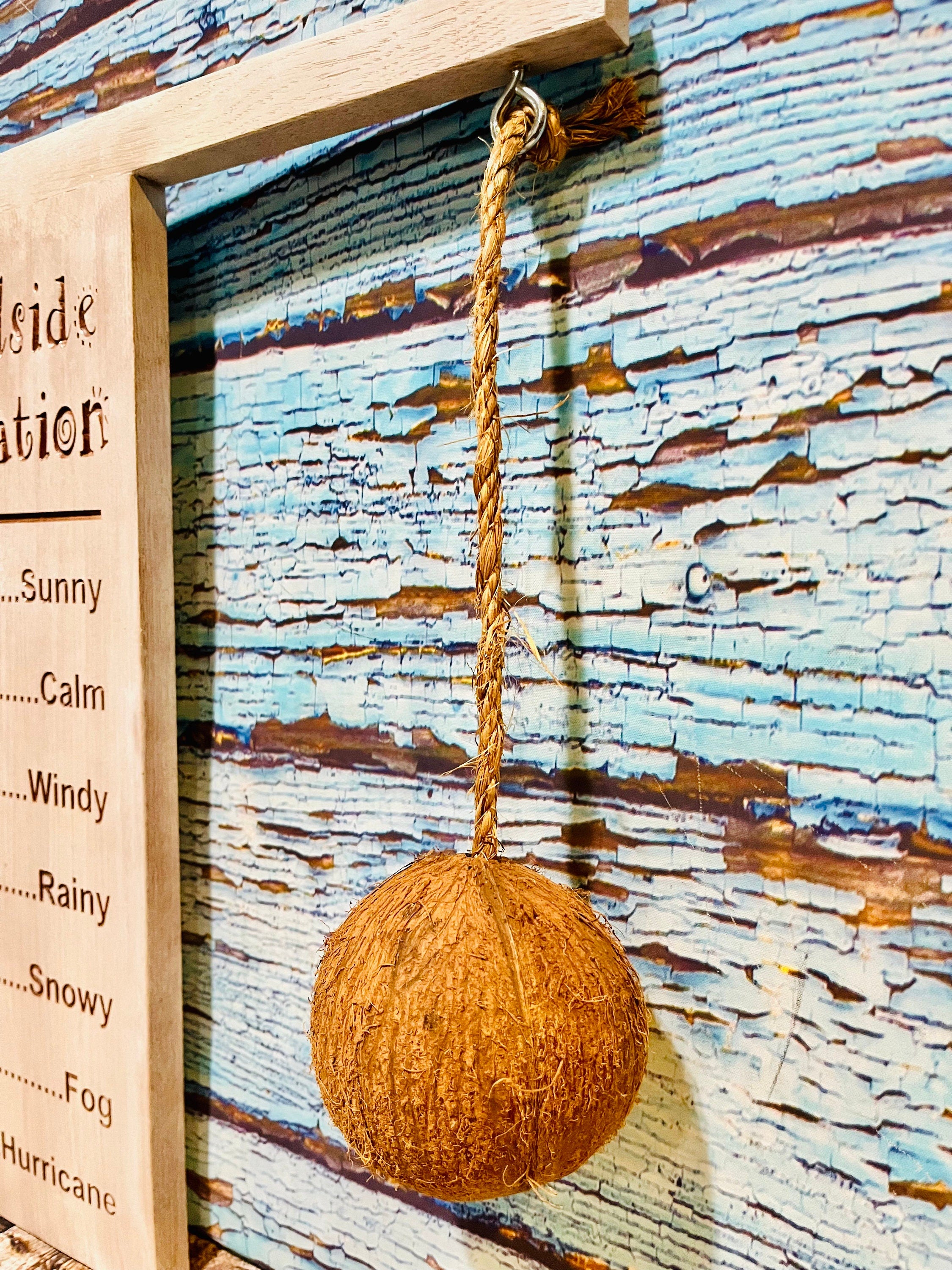 Coconut Weather Station Sign for outdoor Kitchen