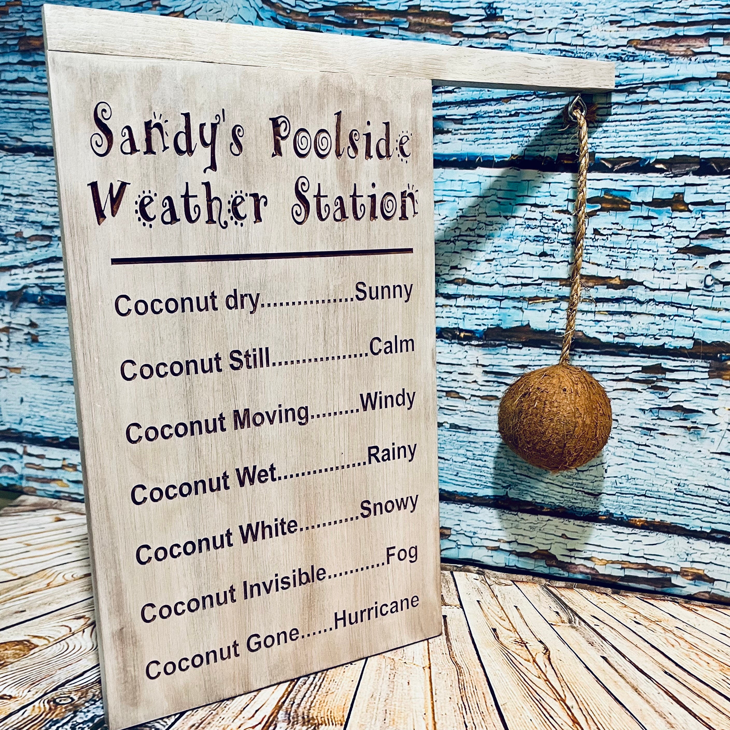 Coconut Weather Station Sign for outdoor Kitchen