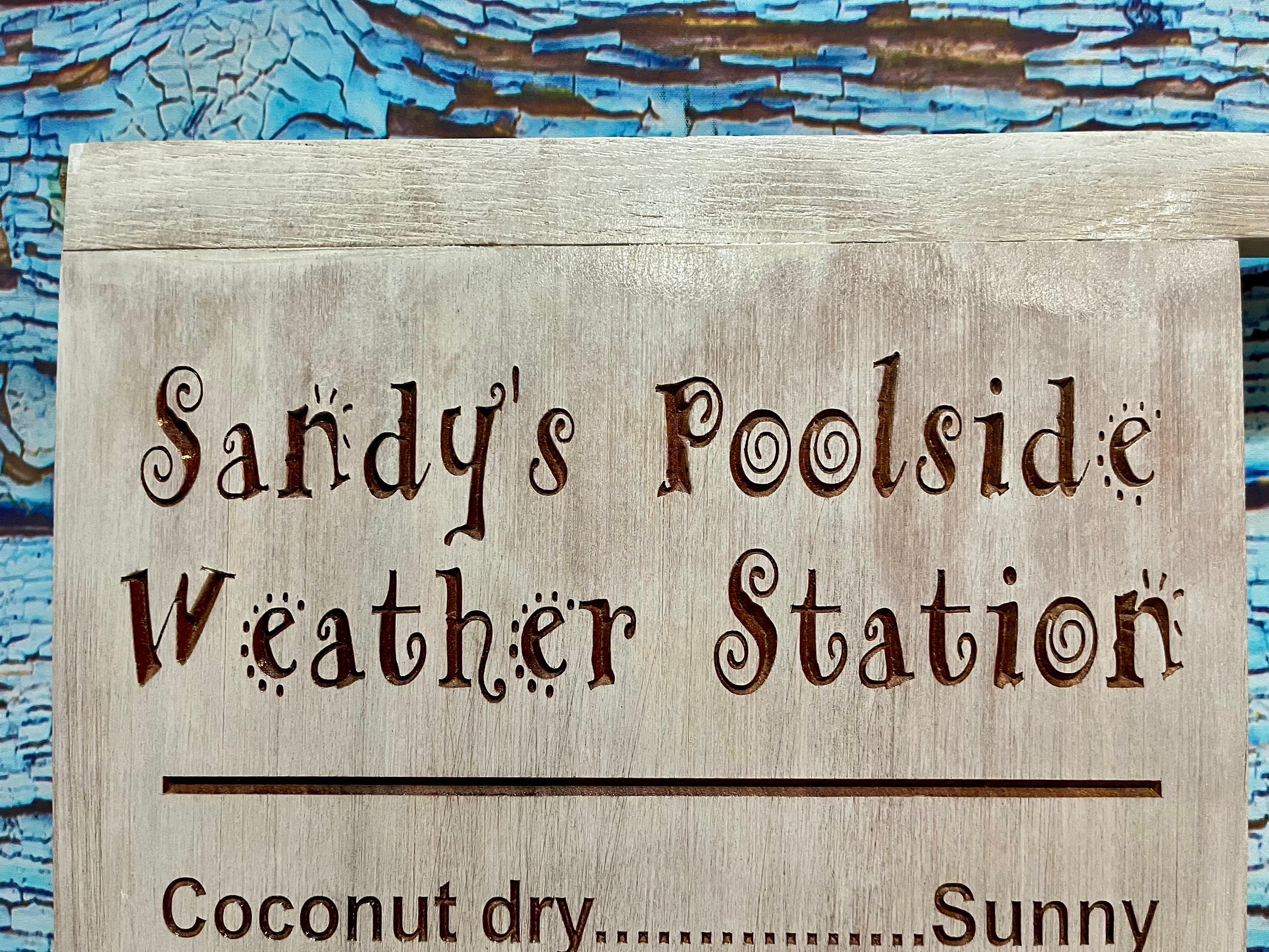 Coconut Weather Station Sign for outdoor Kitchen
