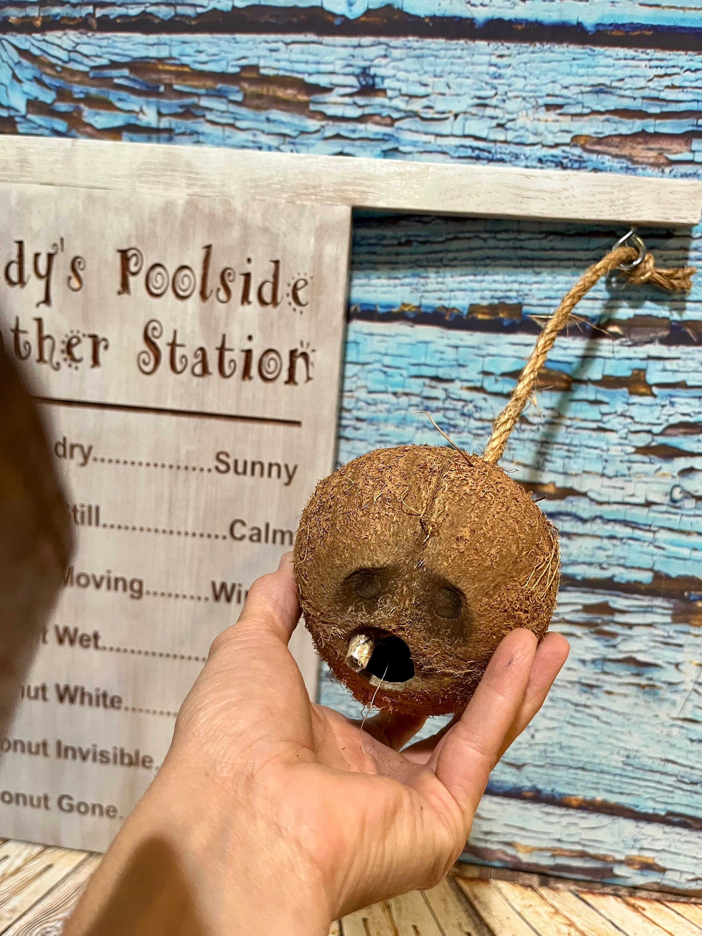 Coconut Weather Station Sign for outdoor Kitchen