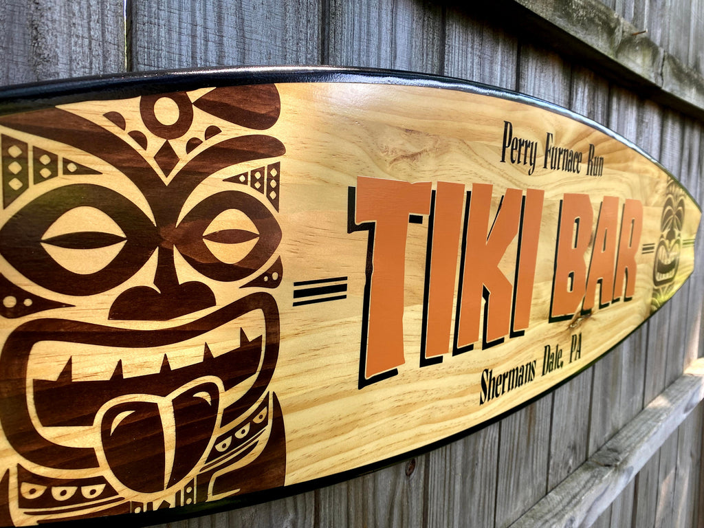 Personalized Surfboard Tiki Bar Decor