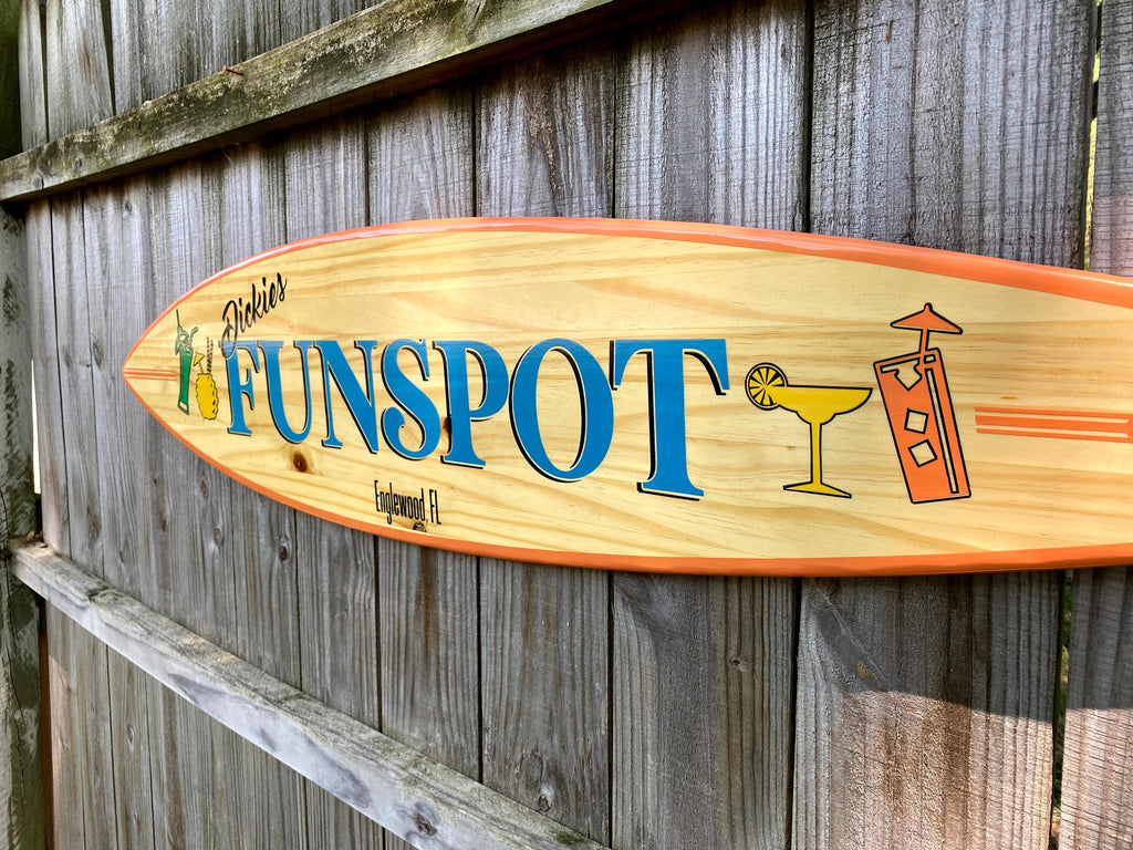 Personalized Surfboard Tiki Bar Decor