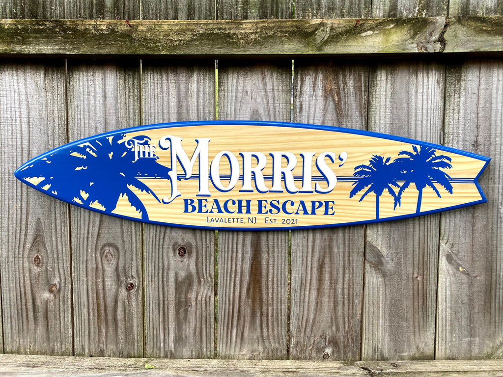 Personalized Surfboard Tiki Bar Decor