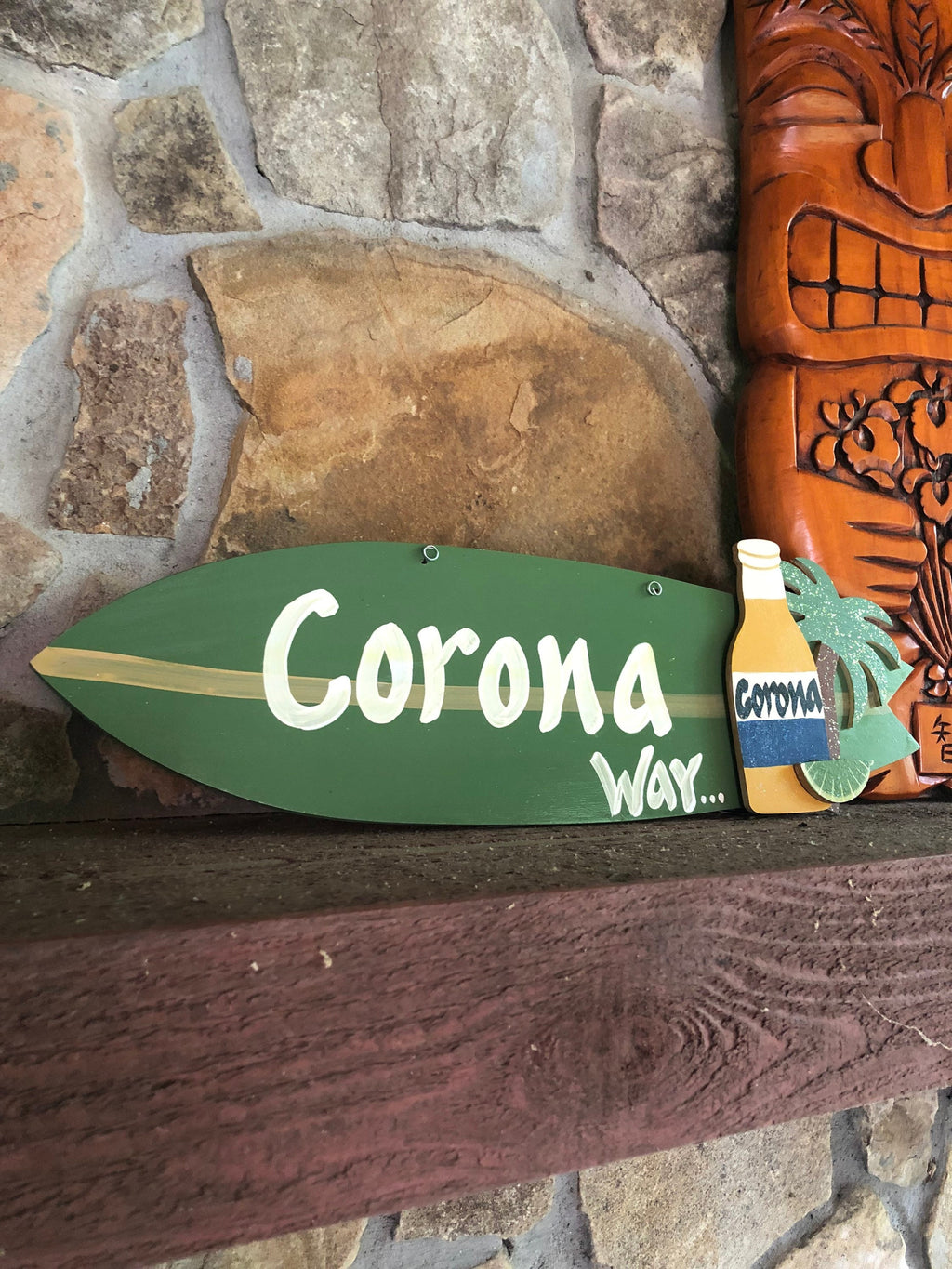 Personalized Wood Surfboard Hanging