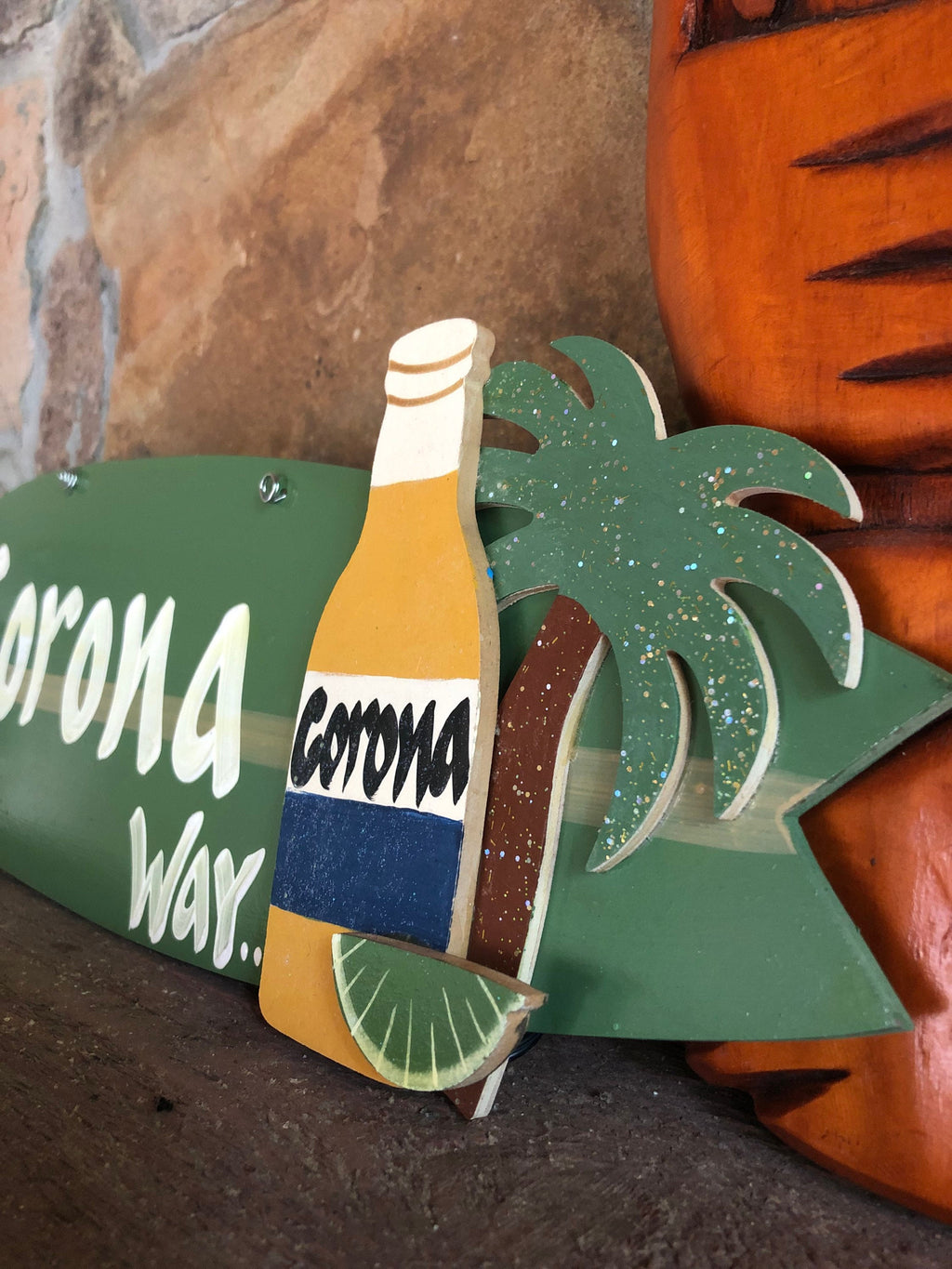 Personalized Wood Surfboard Hanging