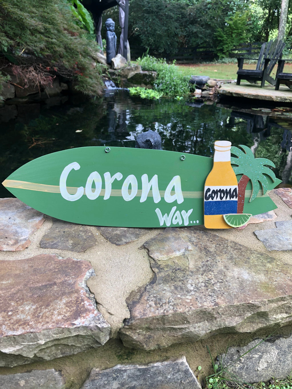 Personalized Wood Surfboard Hanging