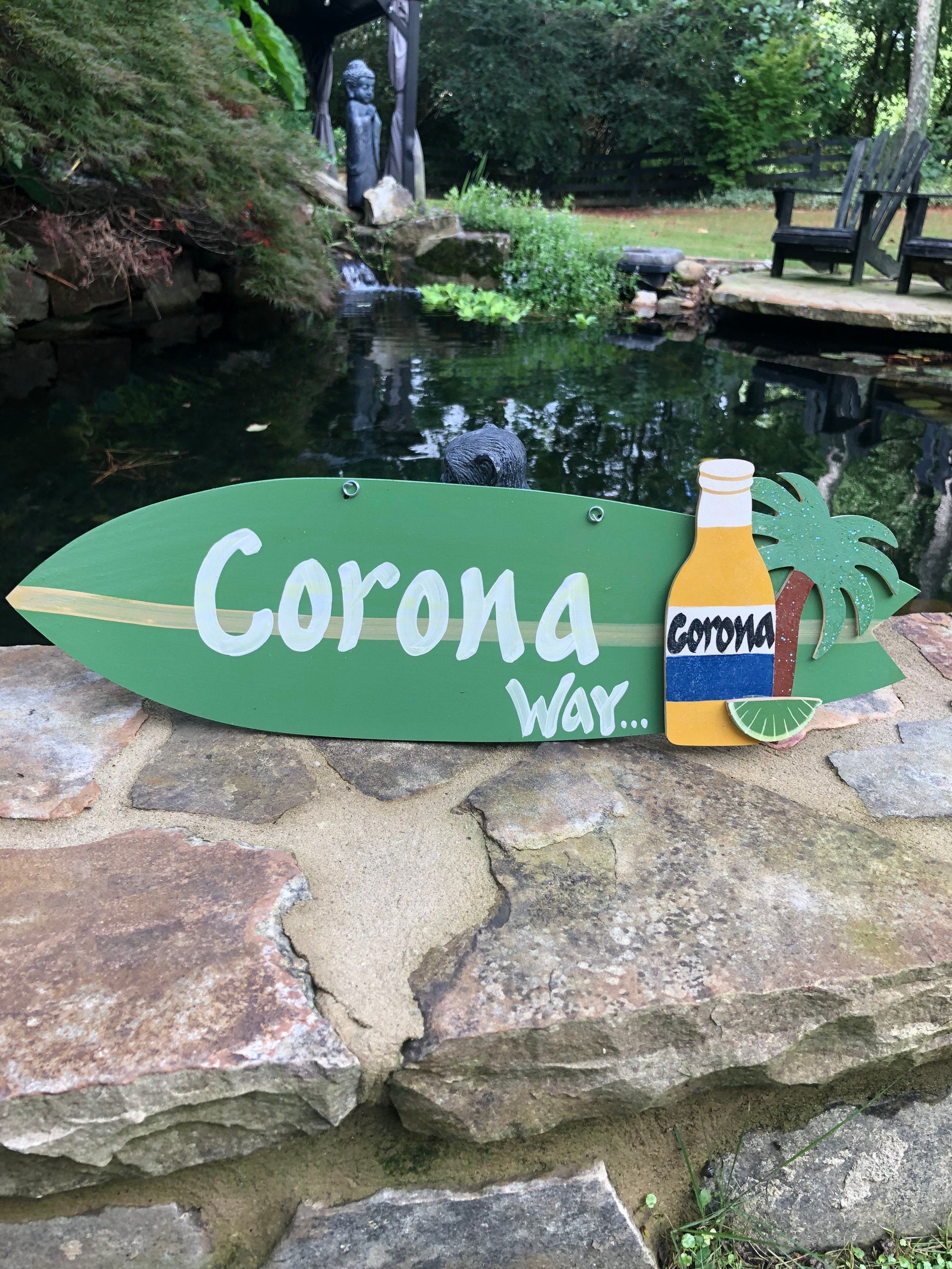 Personalized Wood Surfboard Hanging
