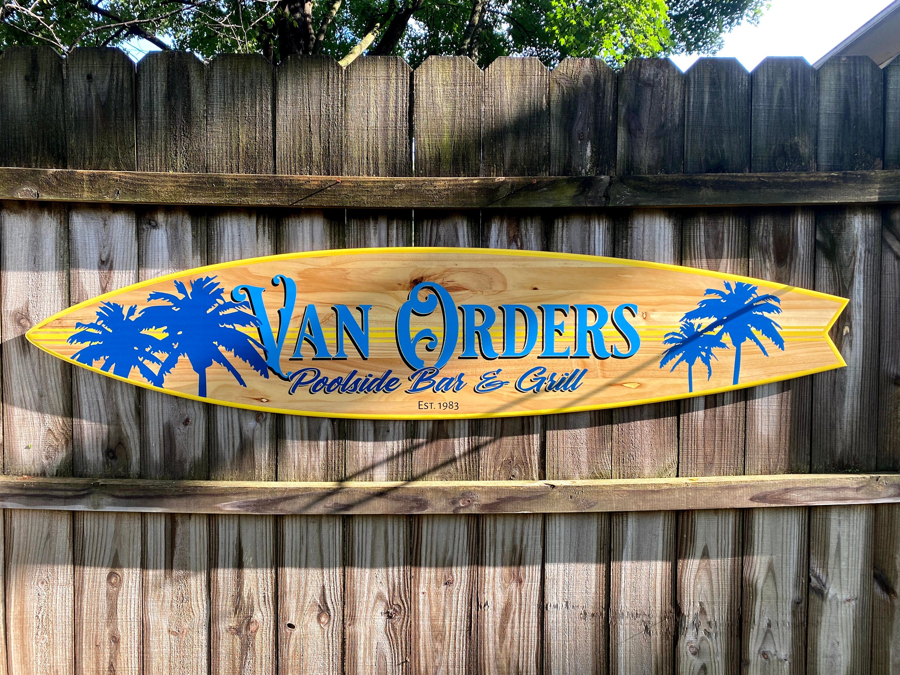 Personalized Surfboard Tiki Bar Decor