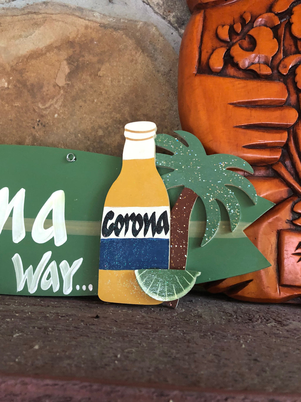 Personalized Wood Surfboard Hanging