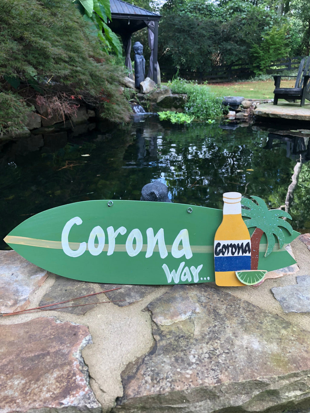 Personalized Wood Surfboard Hanging