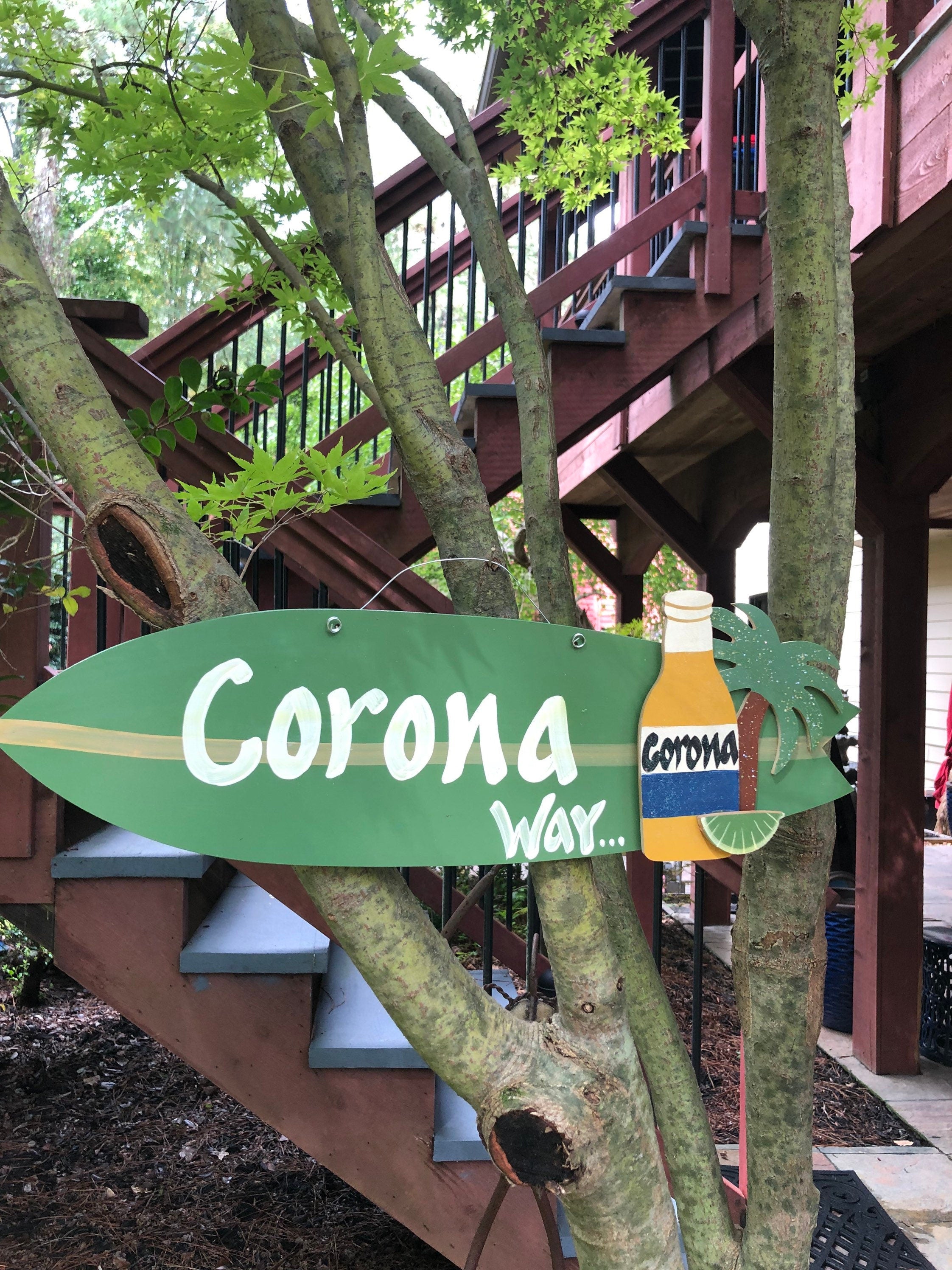 Personalized Wood Surfboard Hanging