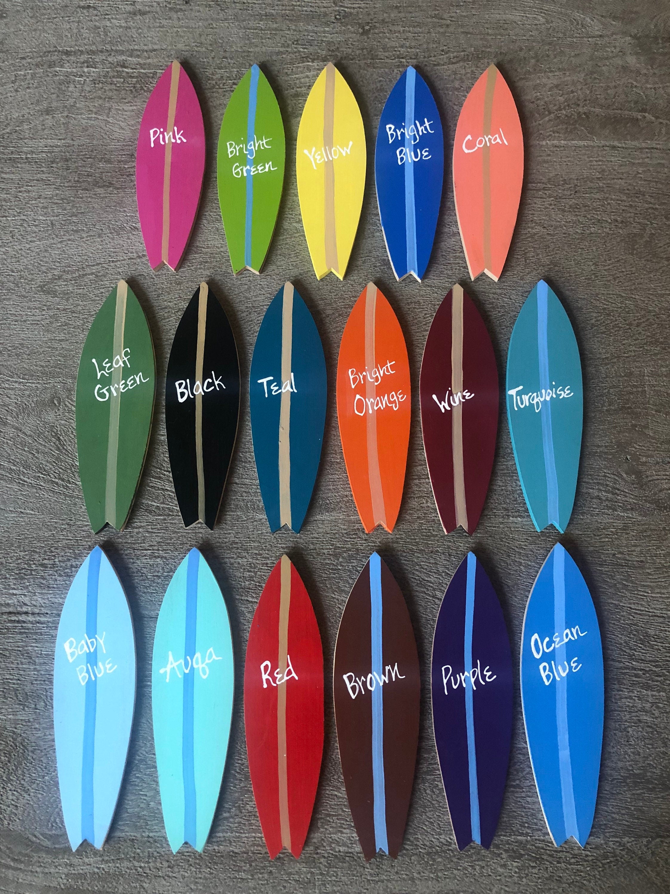 Handmade  Wood Coral Surfboard Sign