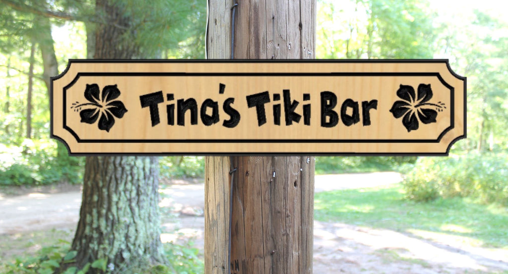 Custom Tiki Bar Sign Nautical Tiki Bar Decor / Backyard Outdoor Sign Home Bar Decor / Carved Wooden Custom Name Sign