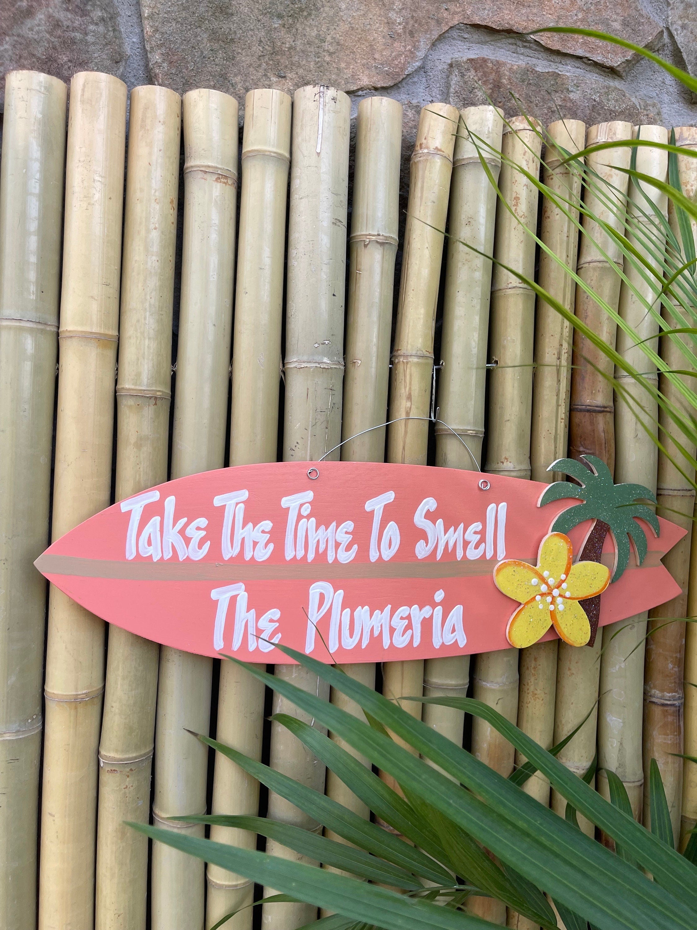 Handmade  Wood Coral Surfboard Sign