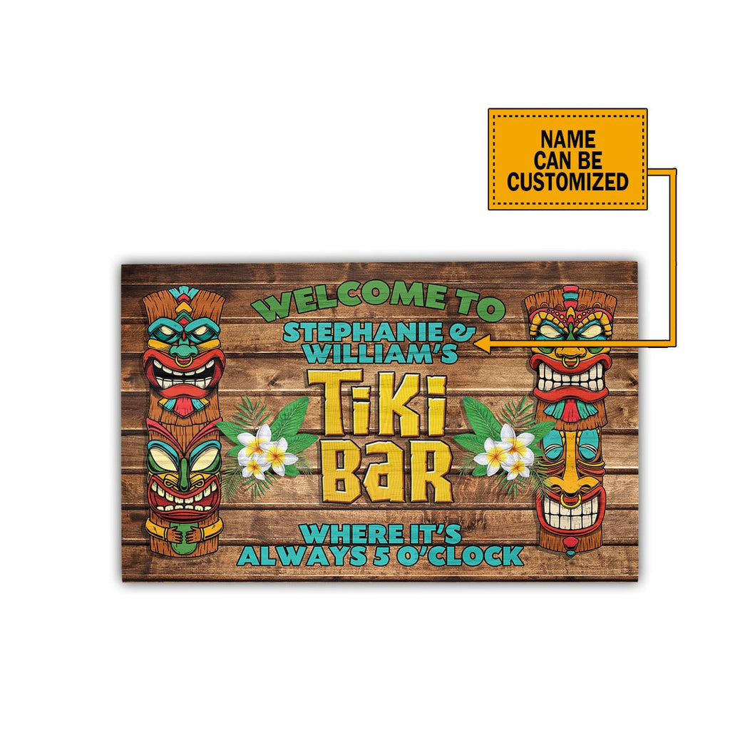 Personalized Tiki Bar Wooden Sign, Summer Tiki Wood Rectangle Sign, Beach Bar Printed Sign, Beach House Sign, Tiki Bar and Outdoor Decor