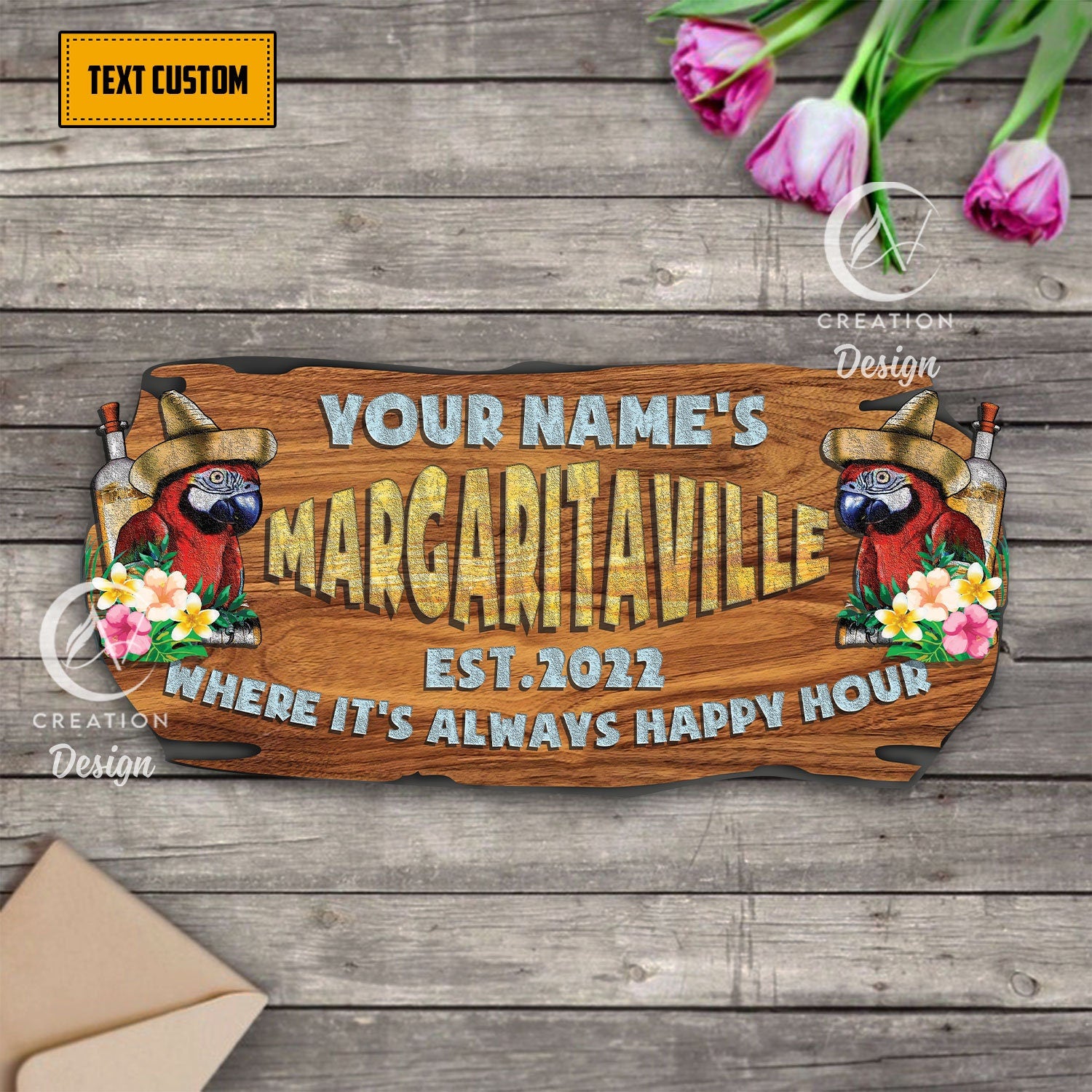 Personalized Gift Tiki Bar Margaritaville Wood Sign Pool Bar Wooden Sign Tiki Bar Sign Tiki Lounge Beach House Decor Tiki Room Home Bar Sign