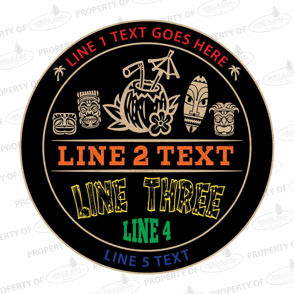 Personalized Carved Wood Tiki Bar Sign | Custom Tropical Outdoor Decor for Home, Beach, or Patio