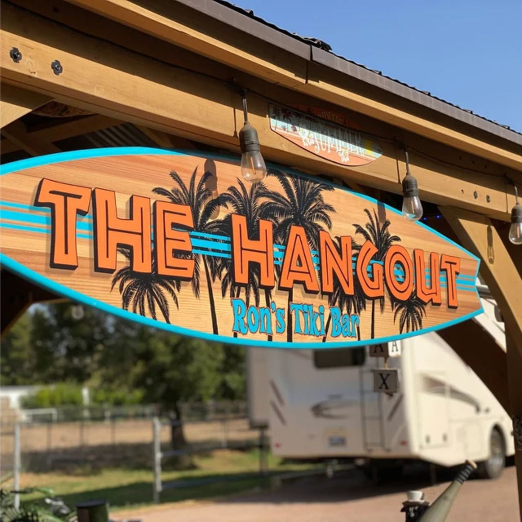 Surfboard Poolside Signs, customized sign perfect for coastal, beach and tiki bar decor, surf gifts, outdoor signs, wall decor, gift ideas