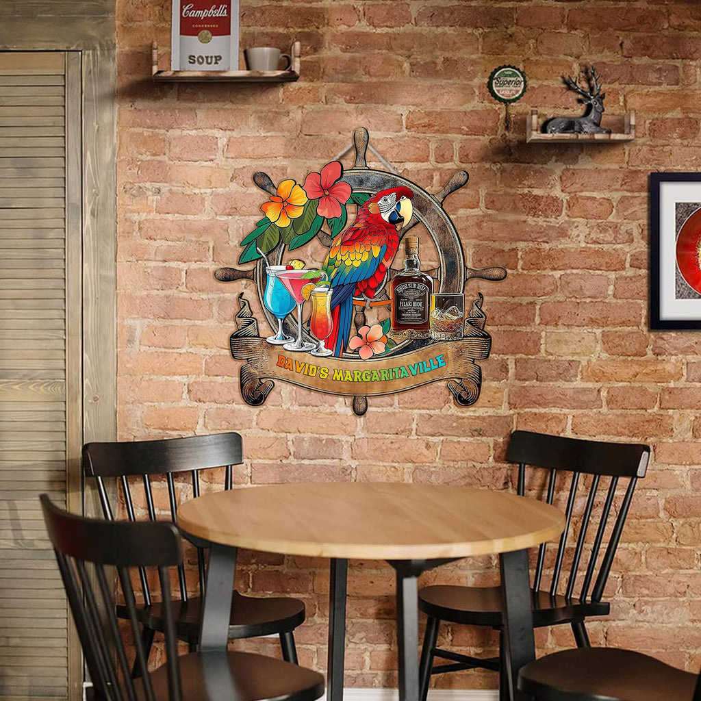 Personalized Tiki Lounge Outdoor Bar Backyard Décor