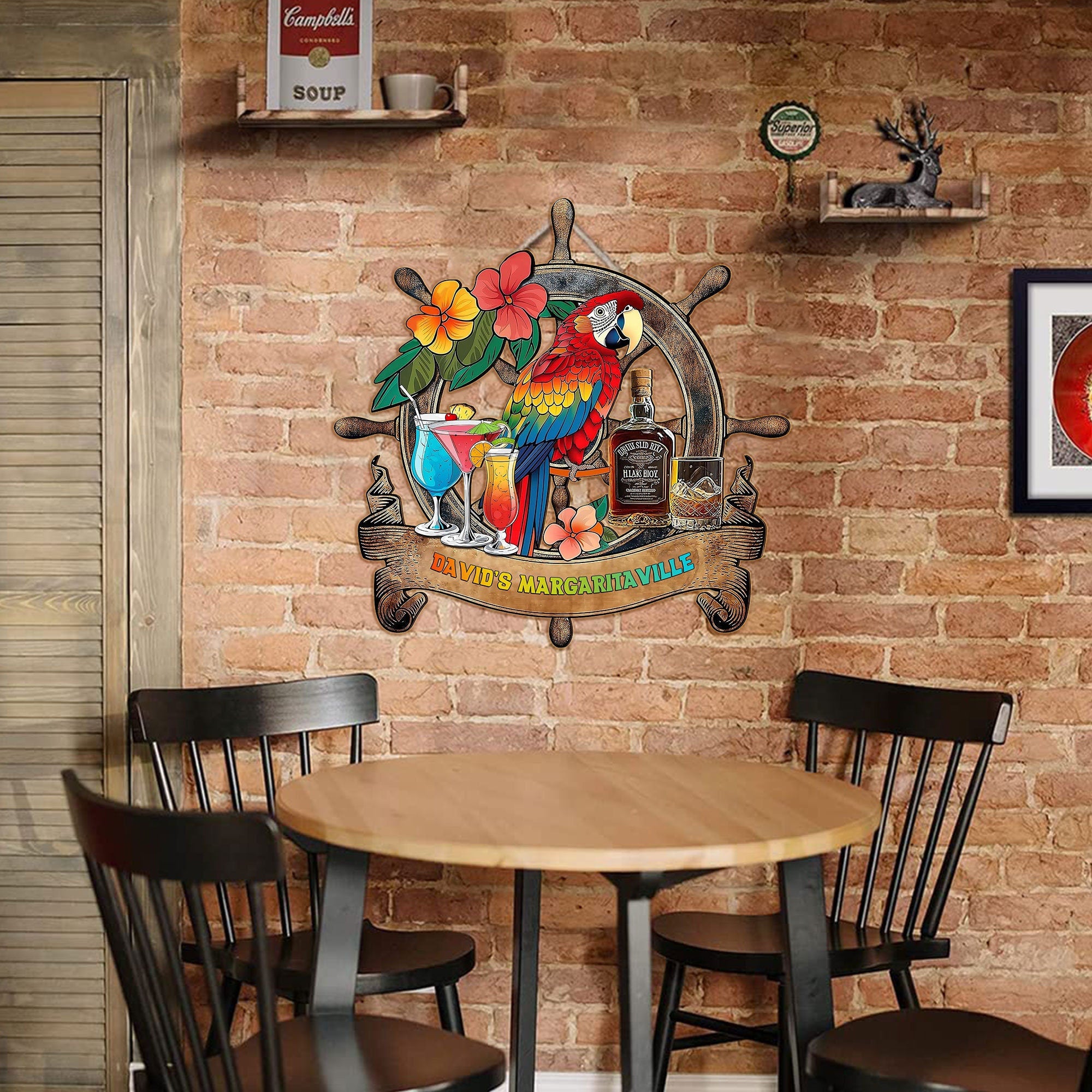 Personalized Tiki Lounge Outdoor Bar Backyard Décor