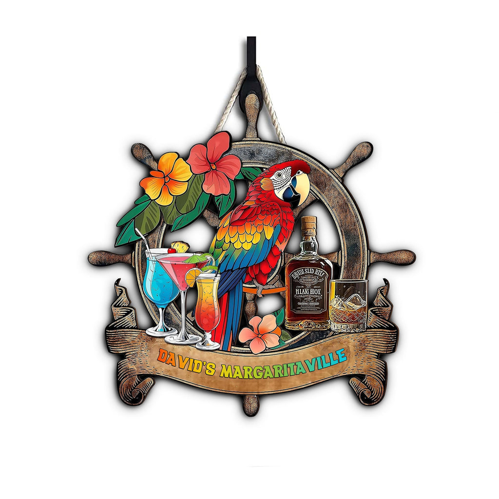 Personalized Tiki Lounge Outdoor Bar Backyard Décor