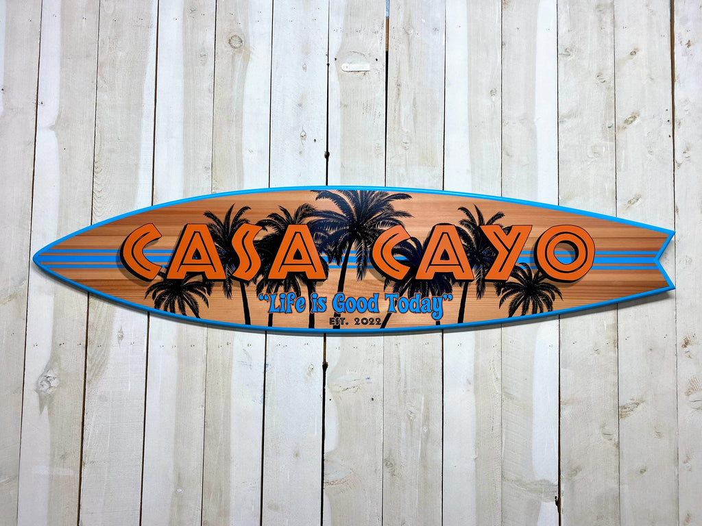 Surfboard Poolside Signs, customized sign perfect for coastal, beach and tiki bar decor, surf gifts, outdoor signs, wall decor, gift ideas