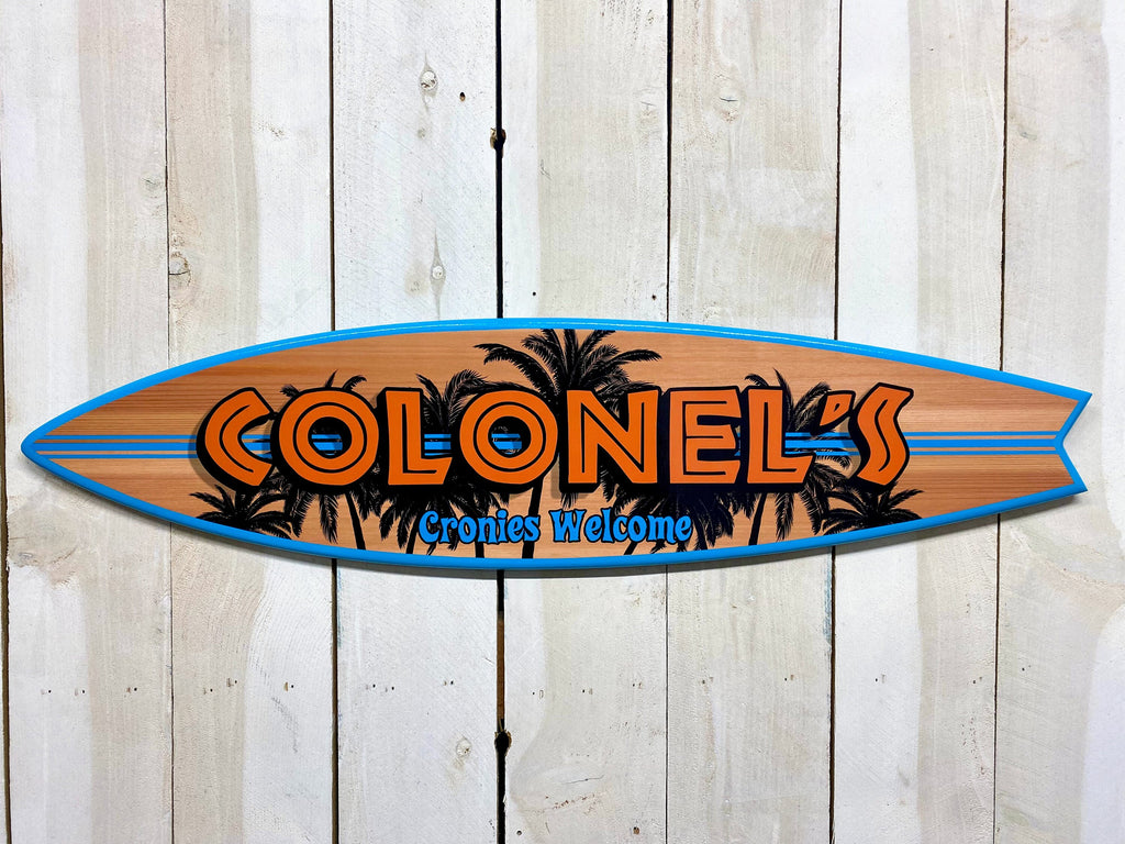 Surfboard Poolside Signs, customized sign perfect for coastal, beach and tiki bar decor, surf gifts, outdoor signs, wall decor, gift ideas