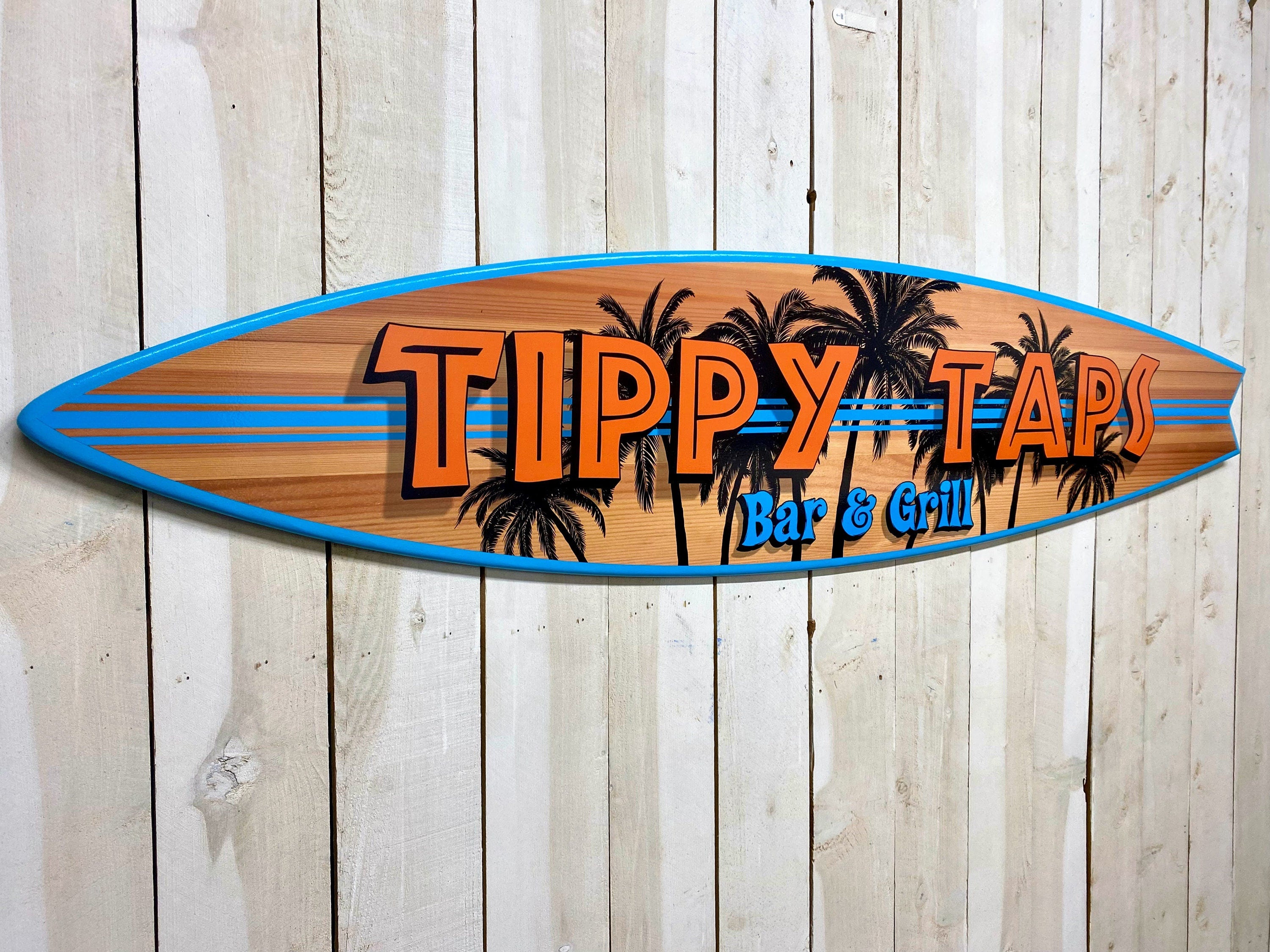 Surfboard Poolside Signs, customized sign perfect for coastal, beach and tiki bar decor, surf gifts, outdoor signs, wall decor, gift ideas