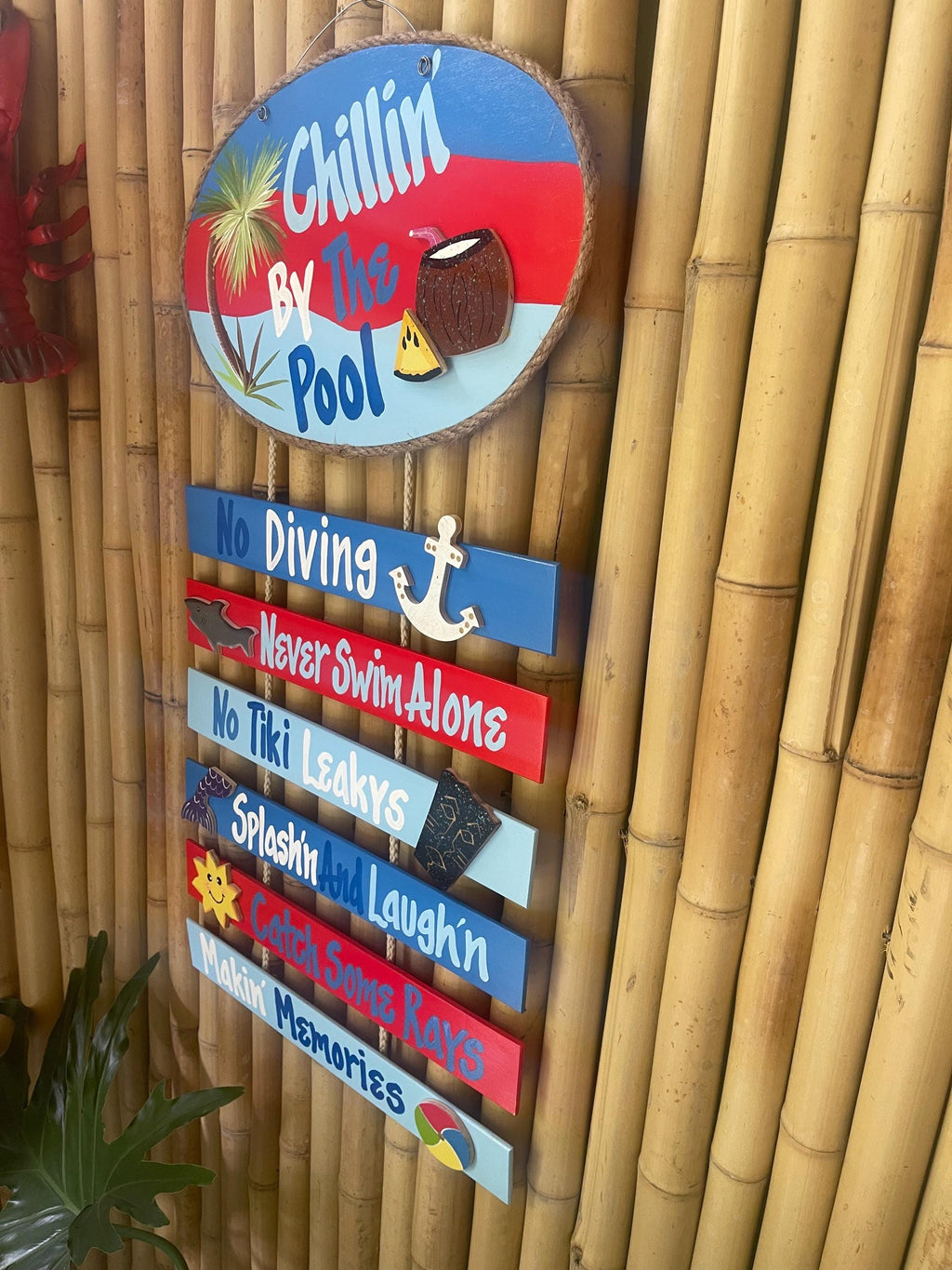 Personalized Wood pool wall hanging sign