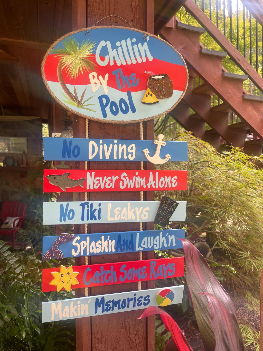 Personalized Wood pool wall hanging sign