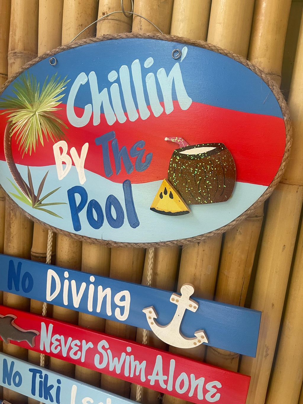 Personalized Wood pool wall hanging sign