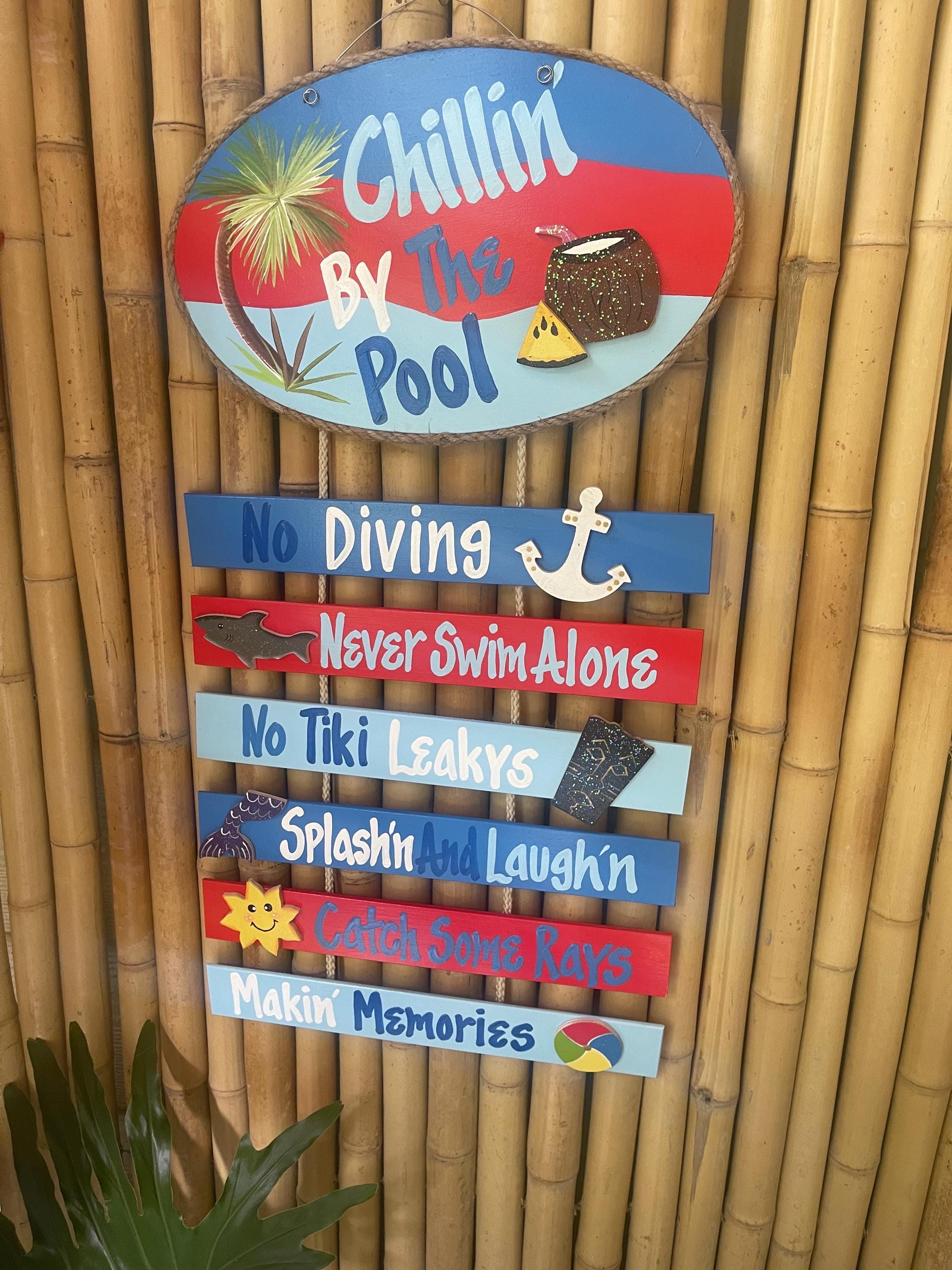 Personalized Wood pool wall hanging sign