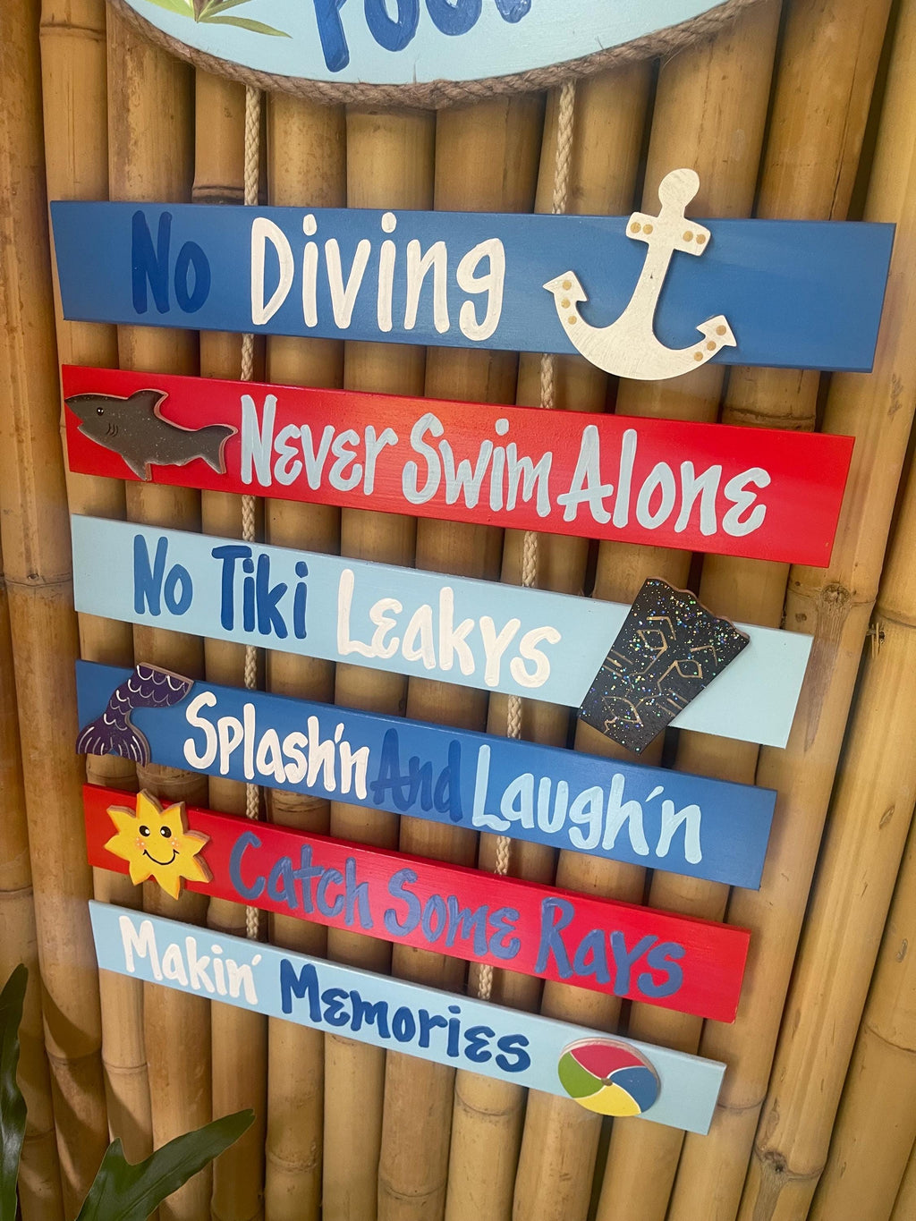 Personalized Wood pool wall hanging sign