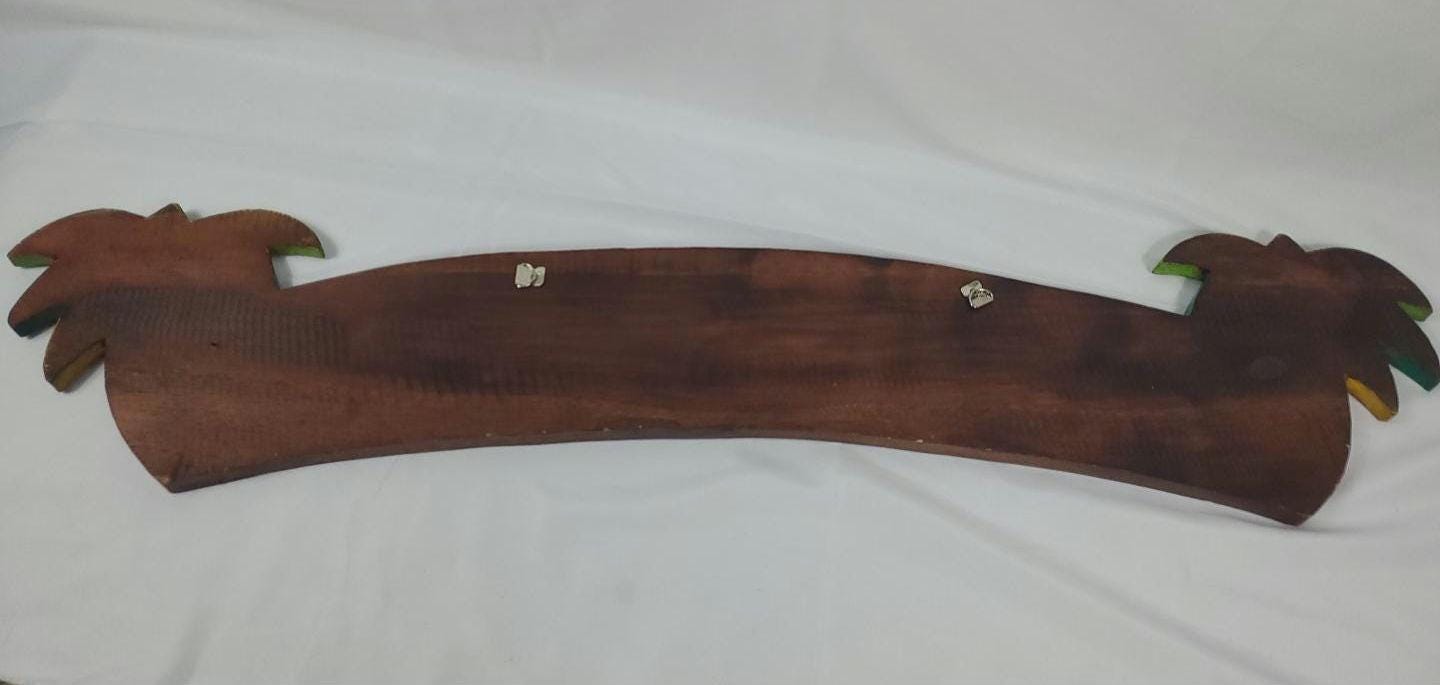 Solid Wood Paradise Tiki Bar Sign  Decor 36 Inch Wall Hanging Porch Patio Man Cave 90s Margaritaville Hand Carved