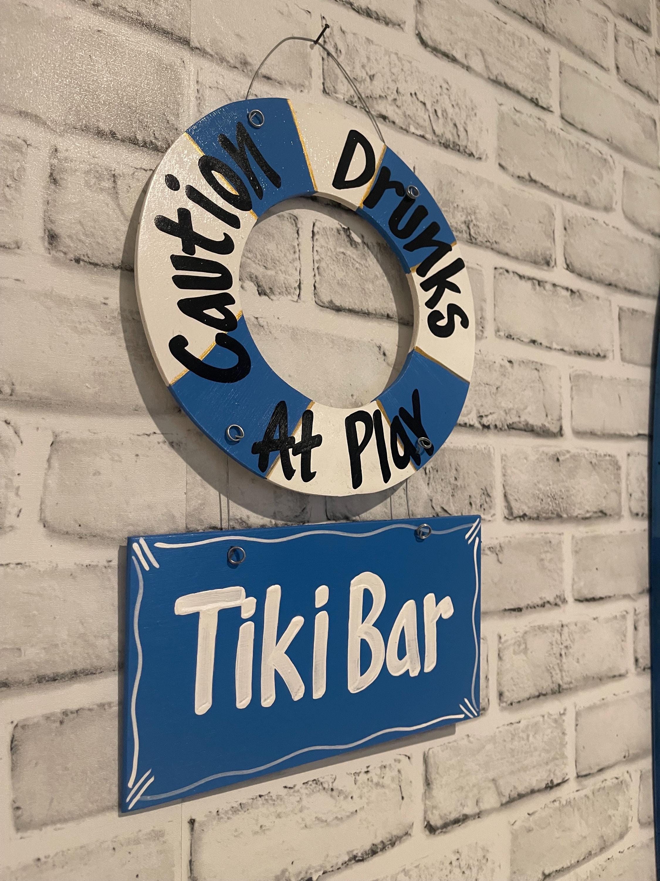 Ocean Blue Wooden Wall Art for Tiki Bars