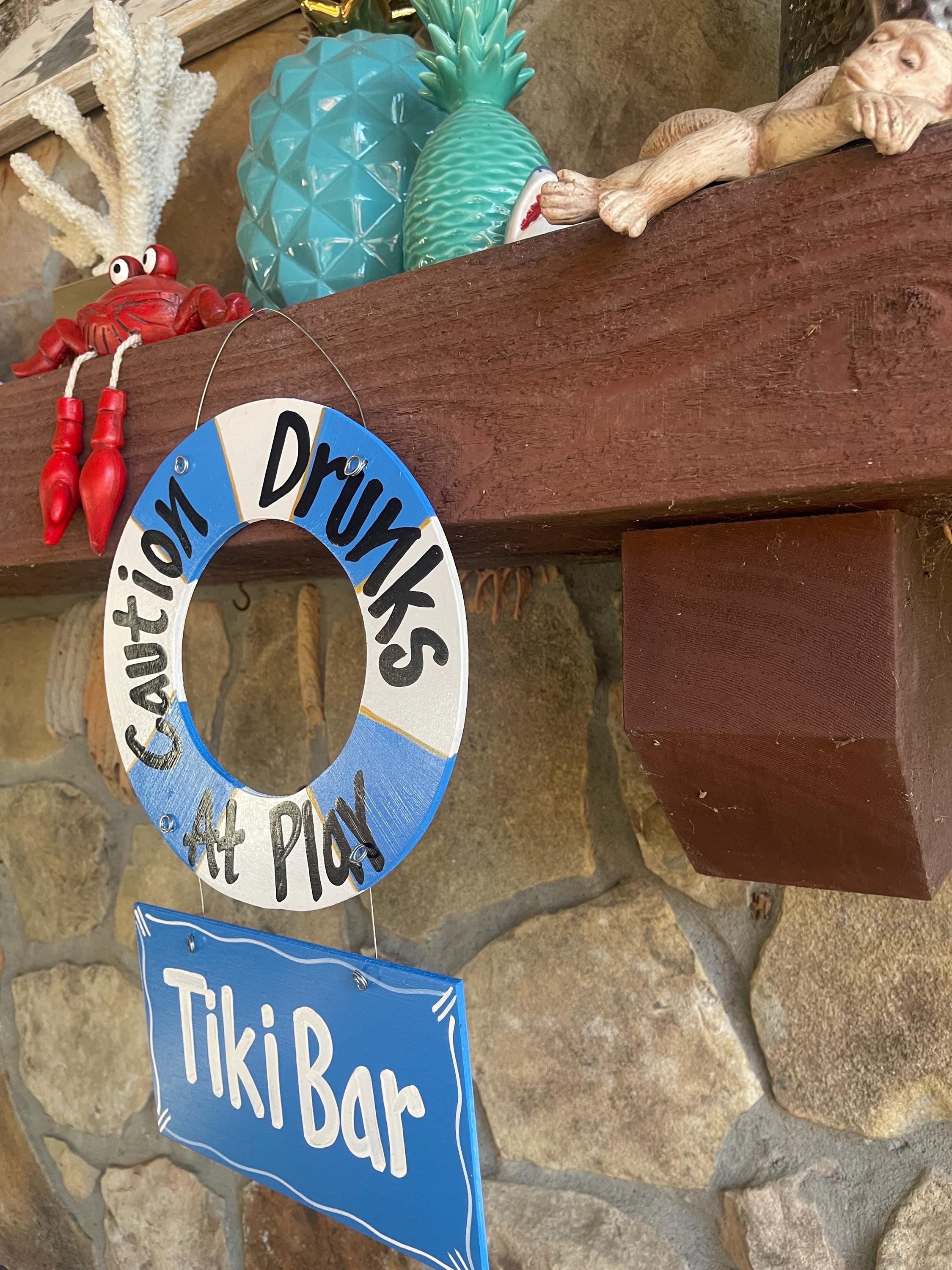 Ocean Blue Wooden Wall Art for Tiki Bars