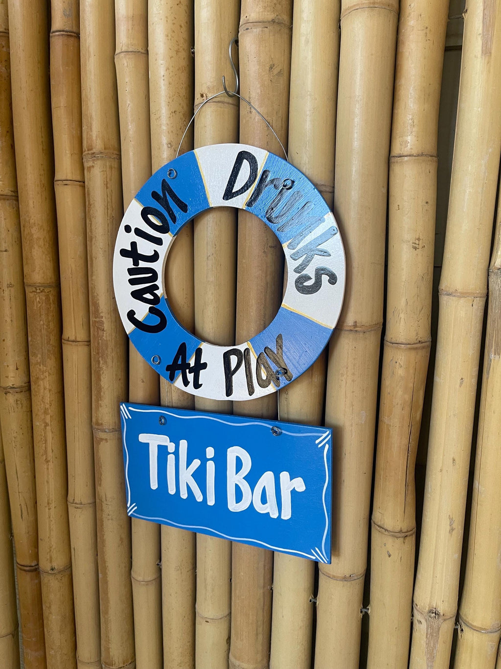 Ocean Blue Wooden Wall Art for Tiki Bars