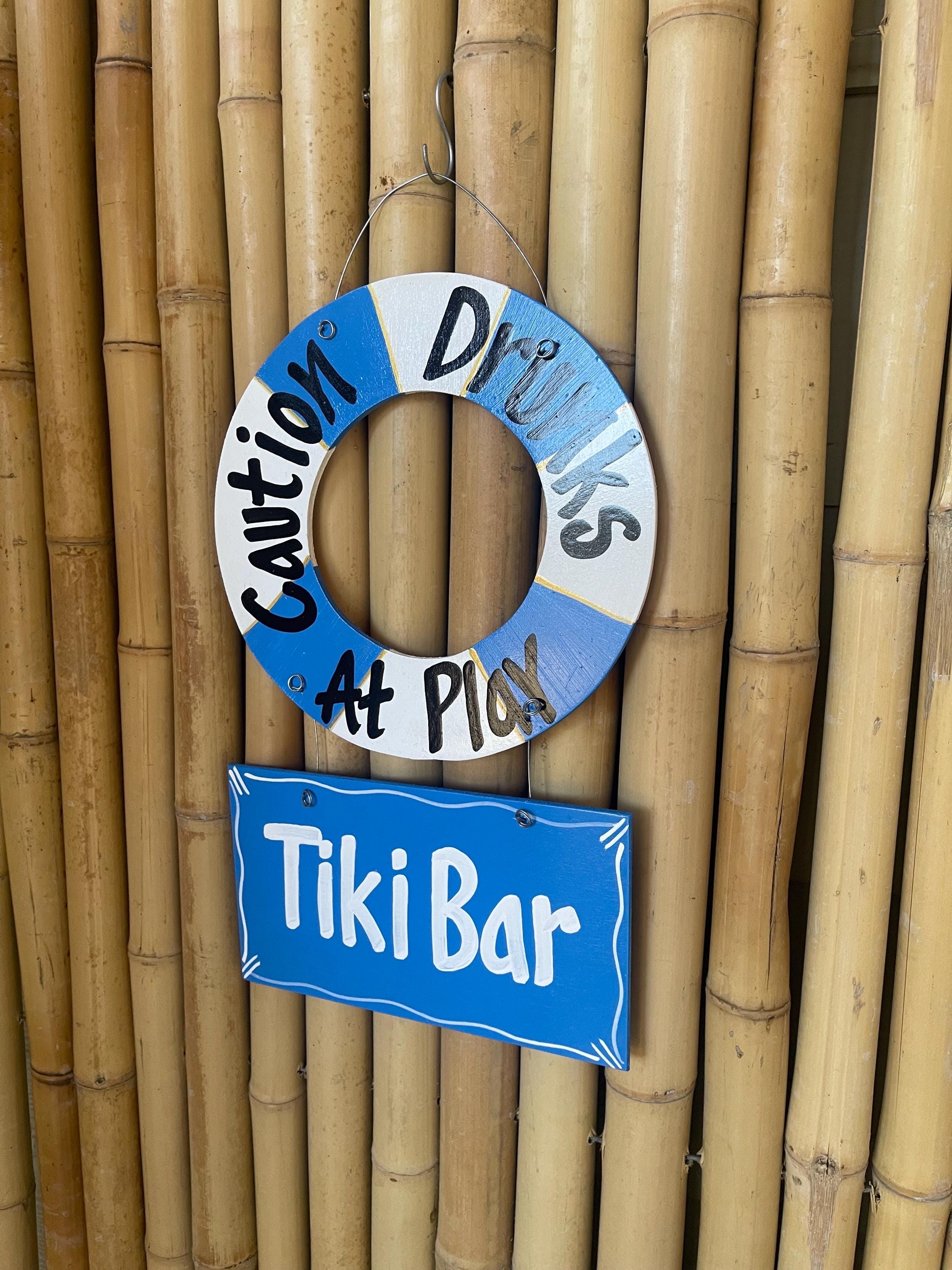 Ocean Blue Wooden Wall Art for Tiki Bars