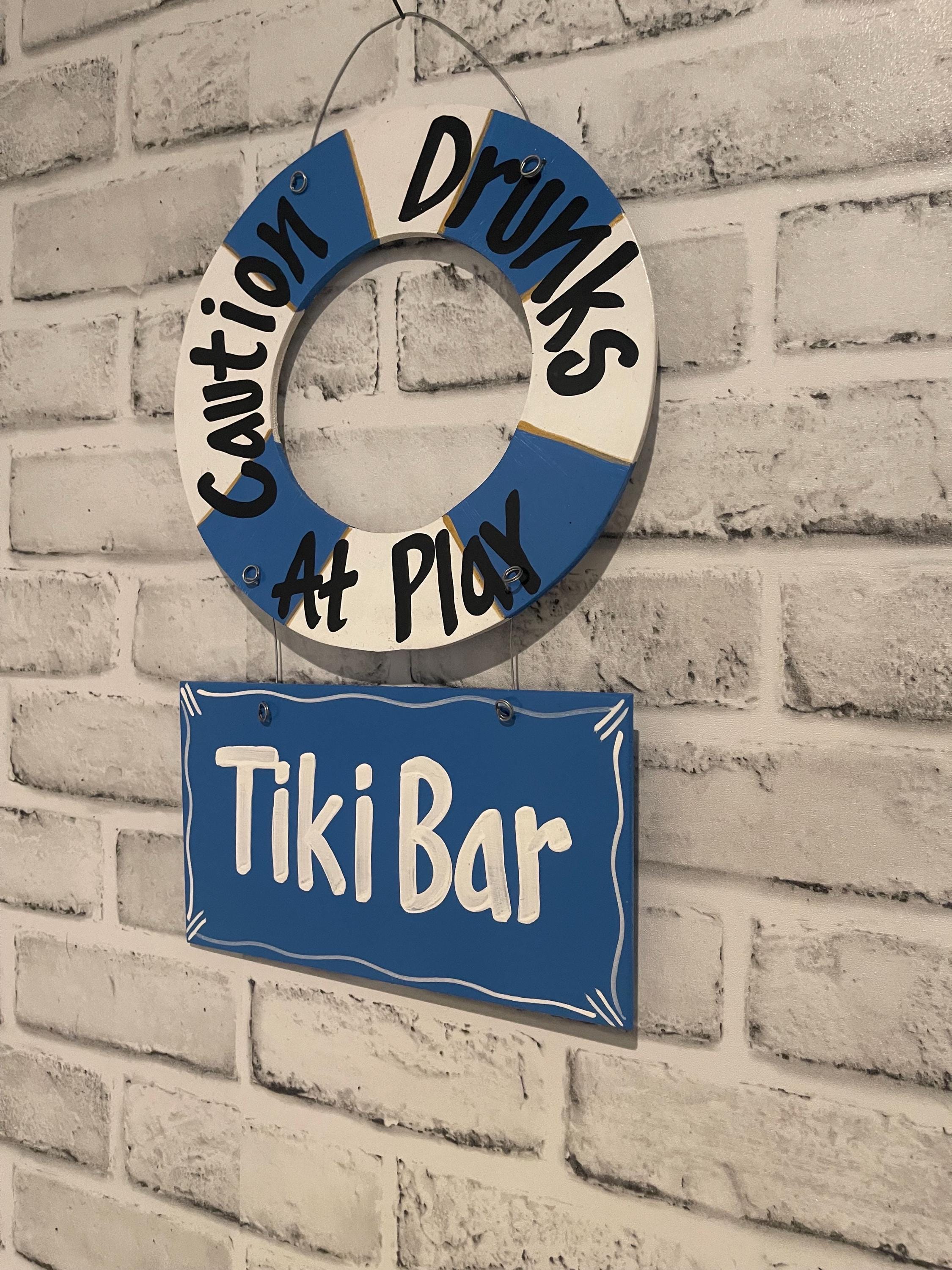 Ocean Blue Wooden Wall Art for Tiki Bars