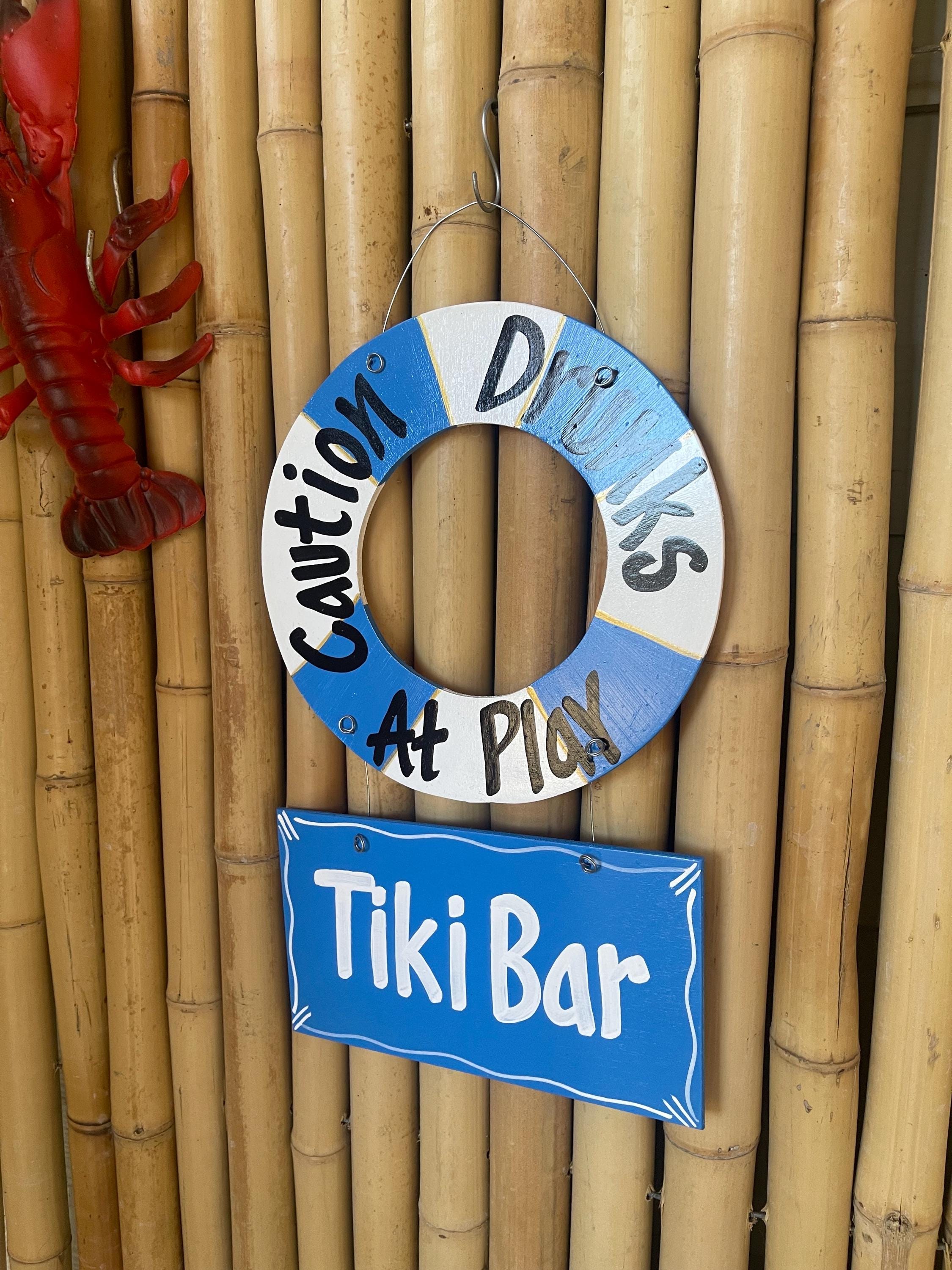 Ocean Blue Wooden Wall Art for Tiki Bars