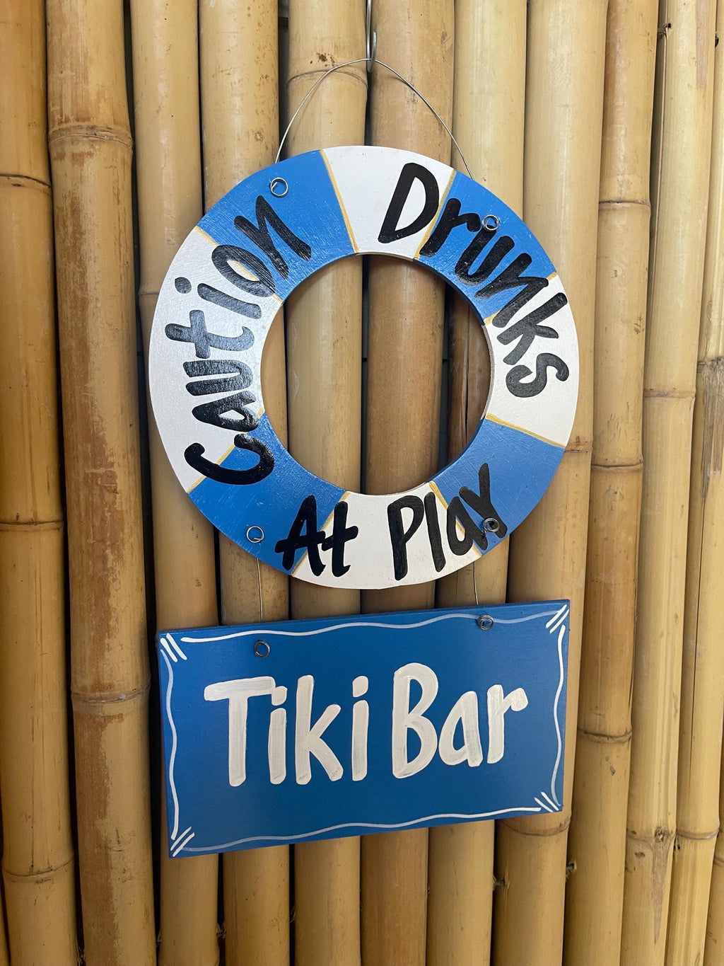 Ocean Blue Wooden Wall Art for Tiki Bars