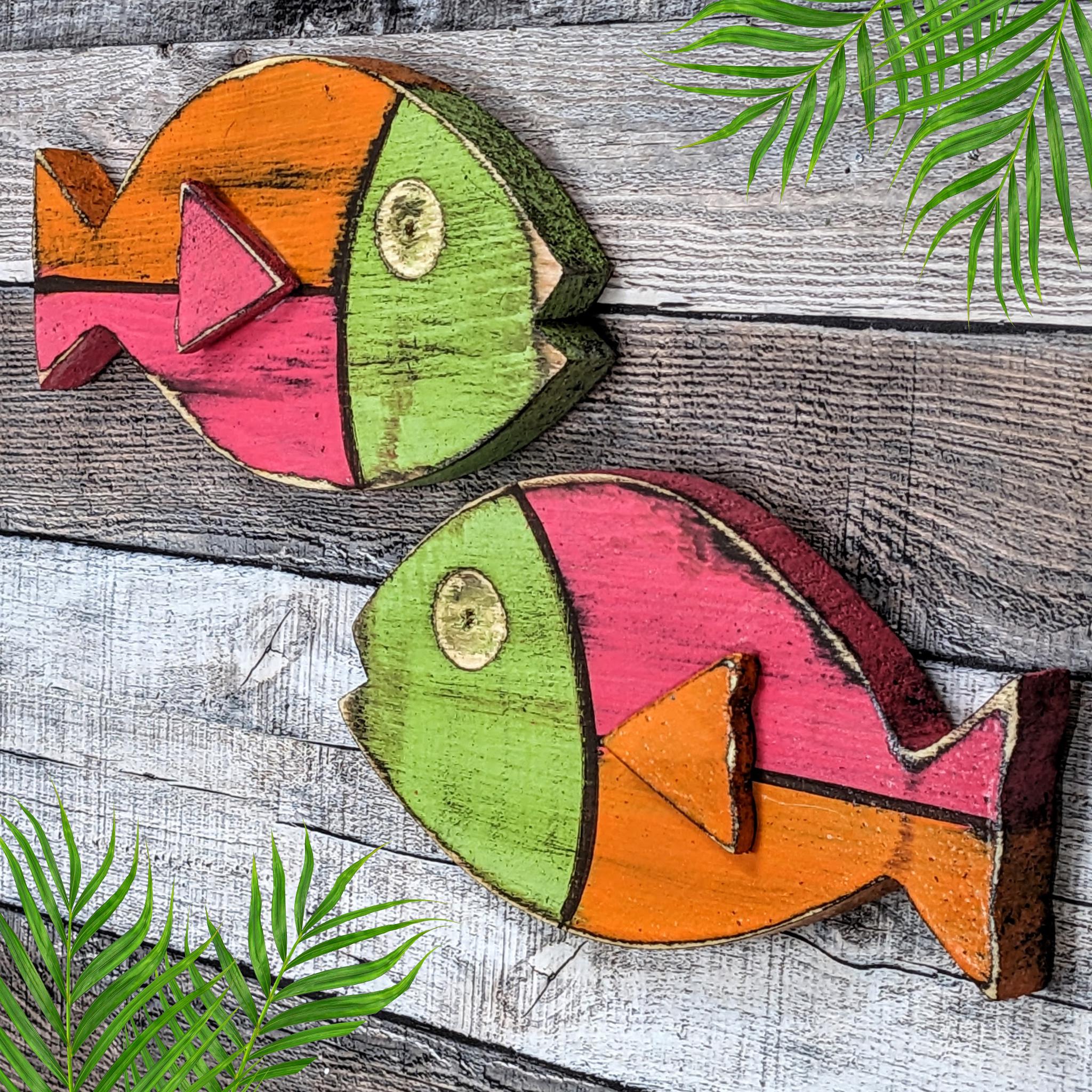 Wooden Fish Home Accent Whimsical Beach