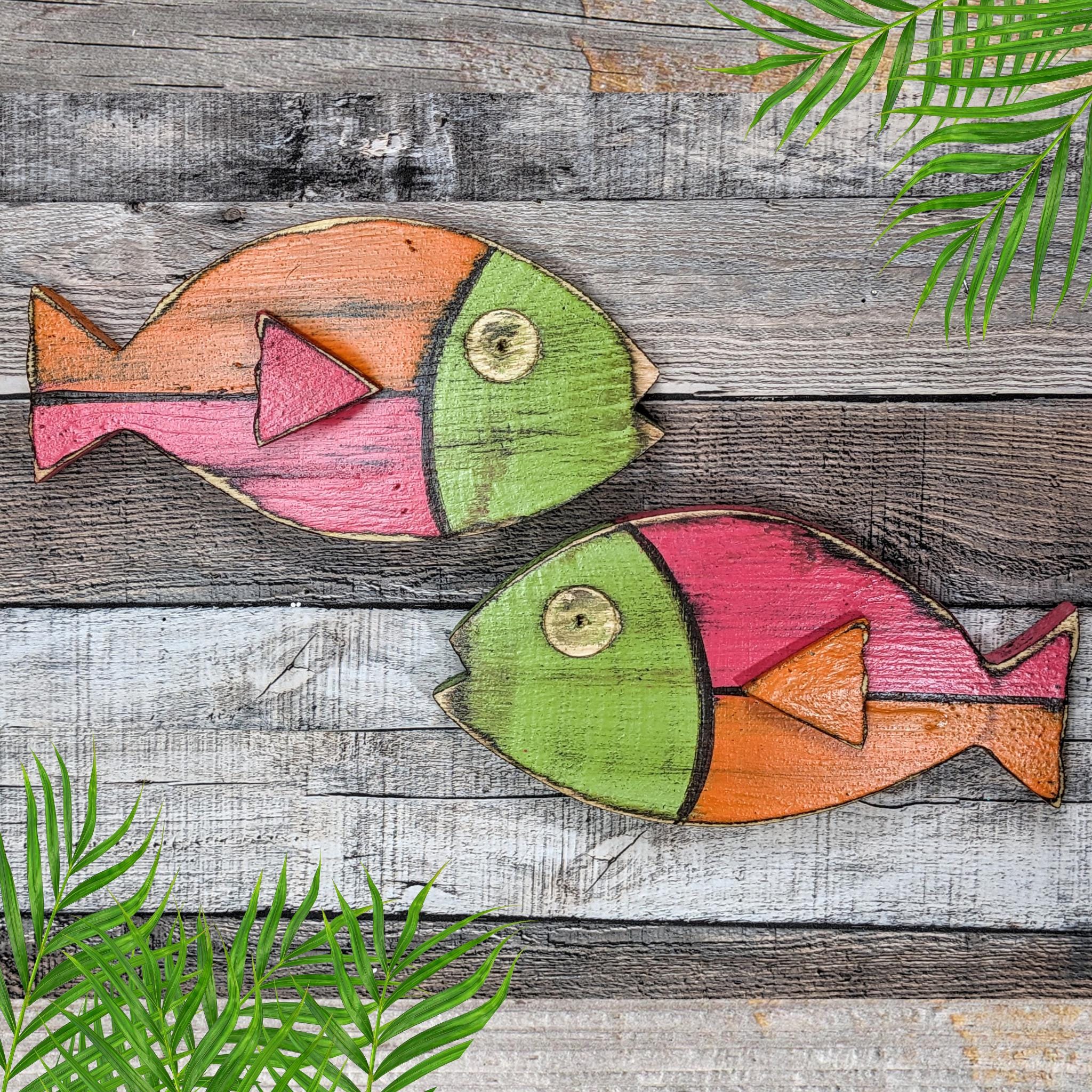 Wooden Fish Home Accent Whimsical Beach