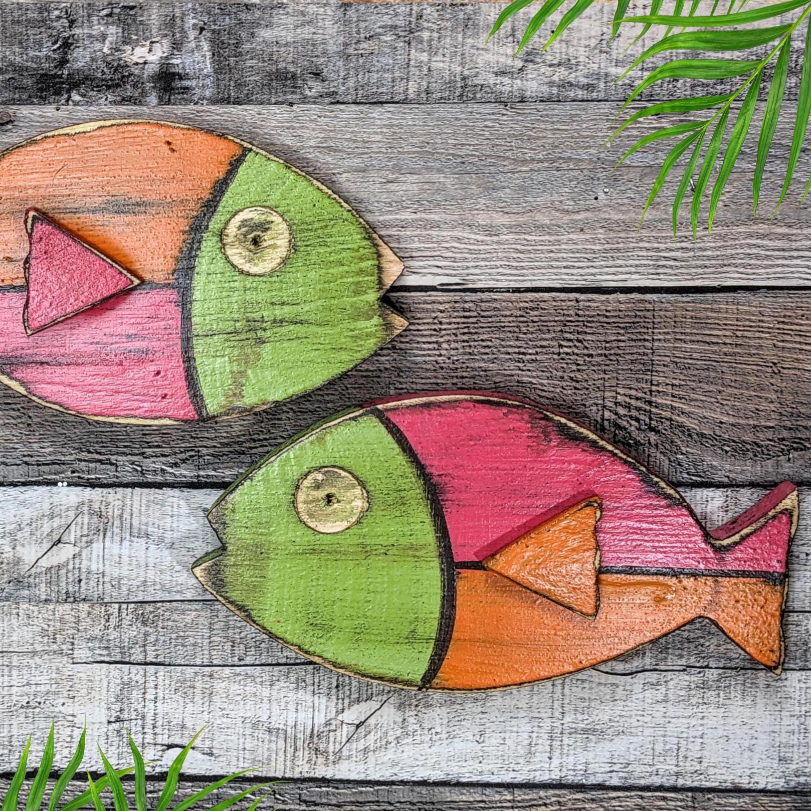 Wooden Fish Home Accent Whimsical Beach