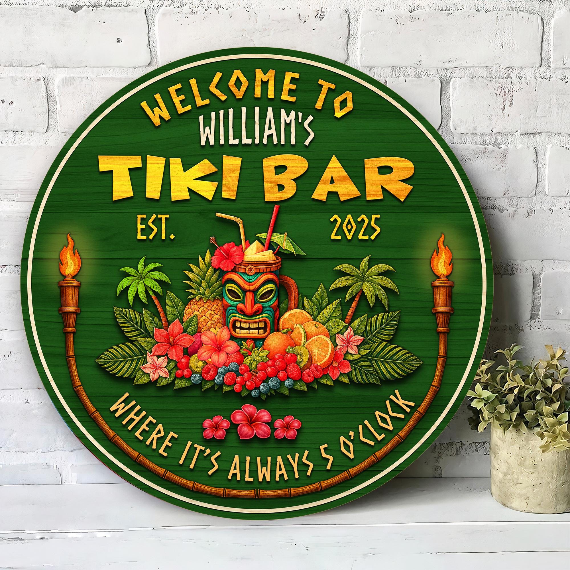 Custom Wood Decor for Pool Bar