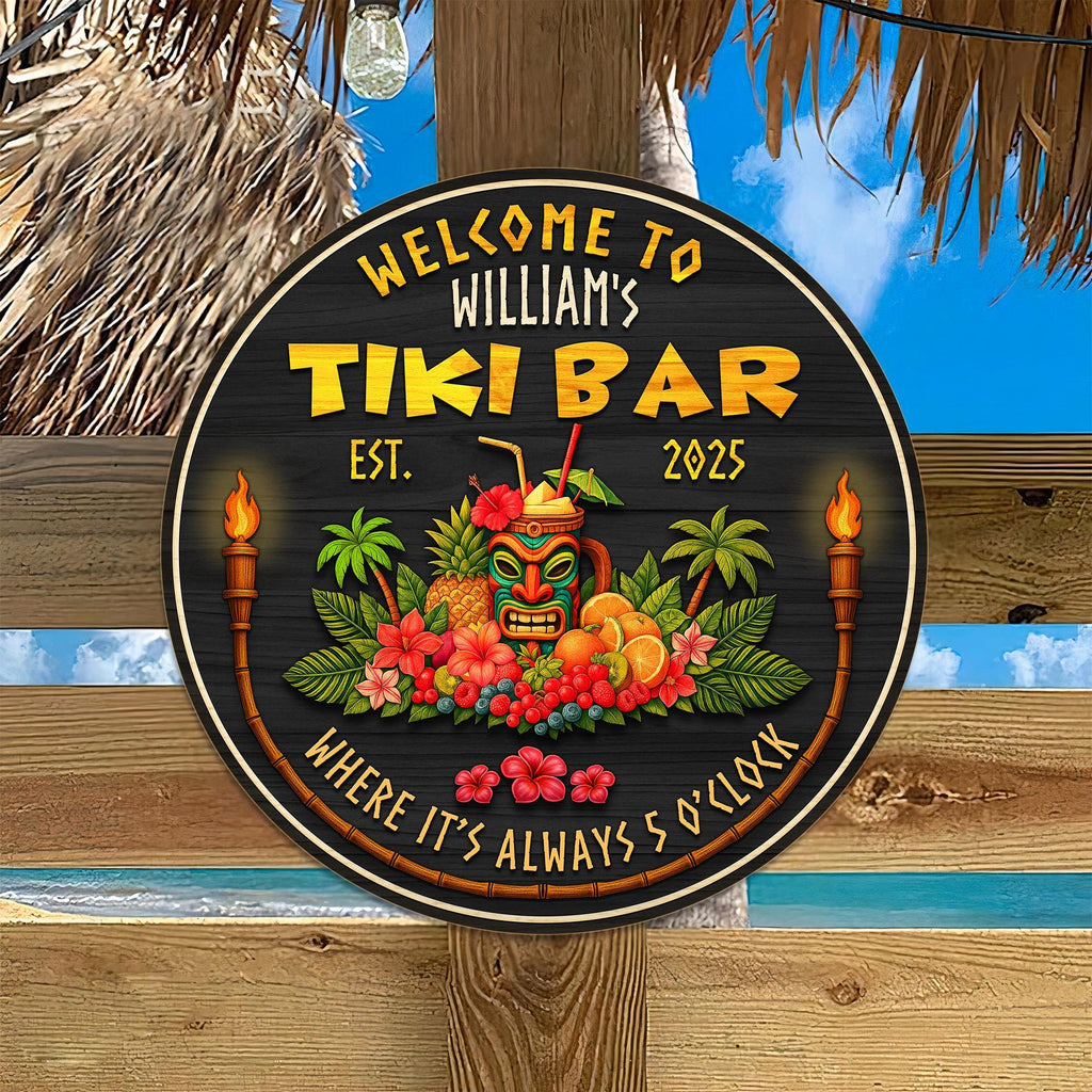 Custom Wood Decor for Pool Bar