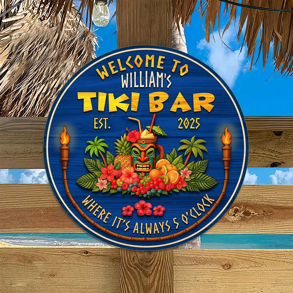 Custom Wood Decor for Pool Bar