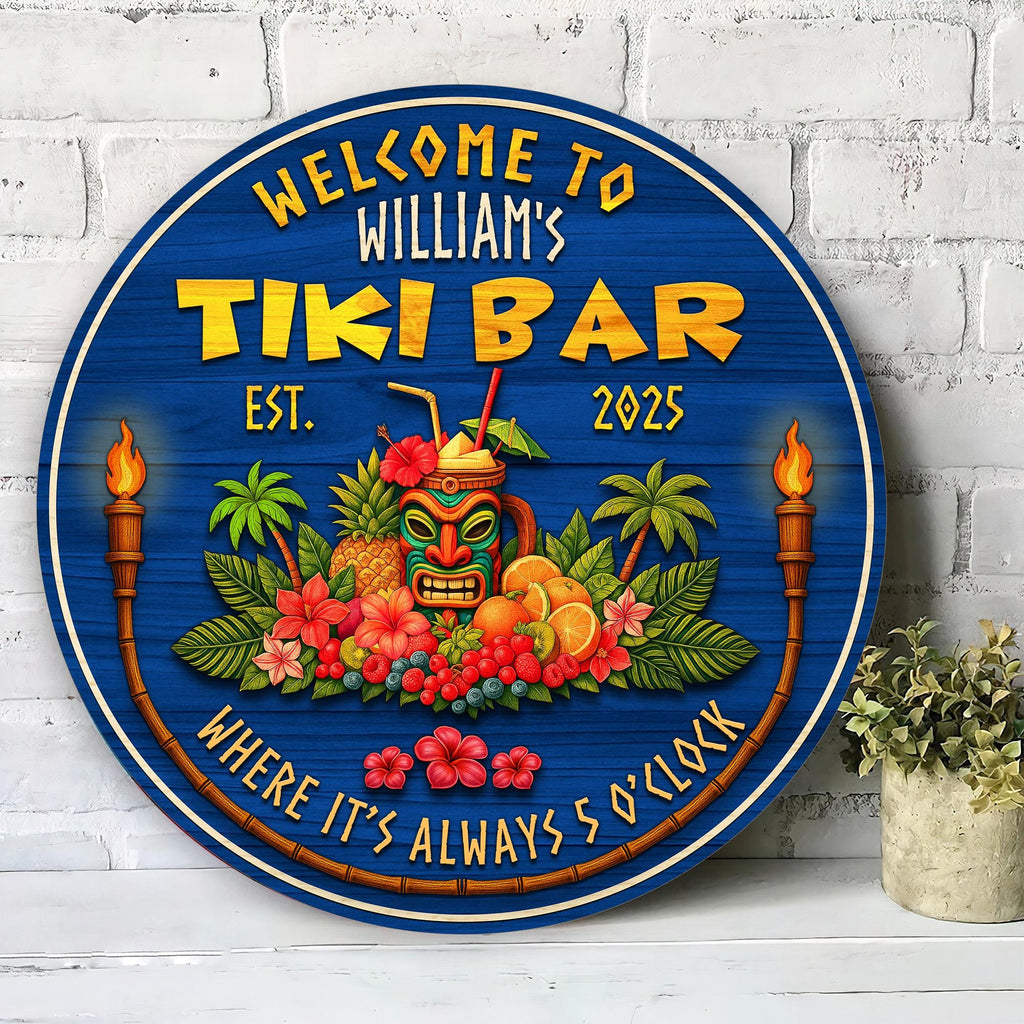 Custom Wood Decor for Pool Bar