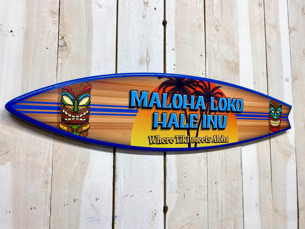 Personalized Tiki Bar Surfboard Sign