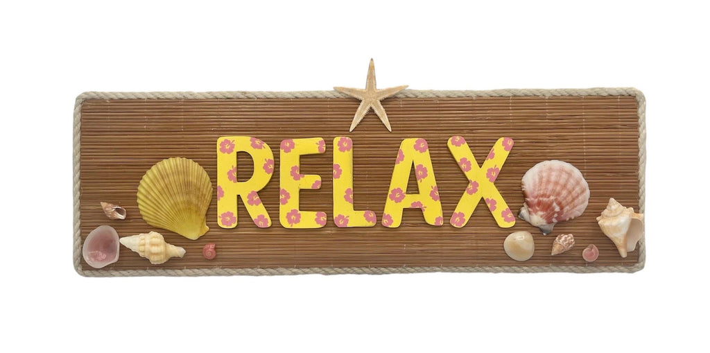 Relax Bamboo Sign – Handmade Coastal Wall Décor